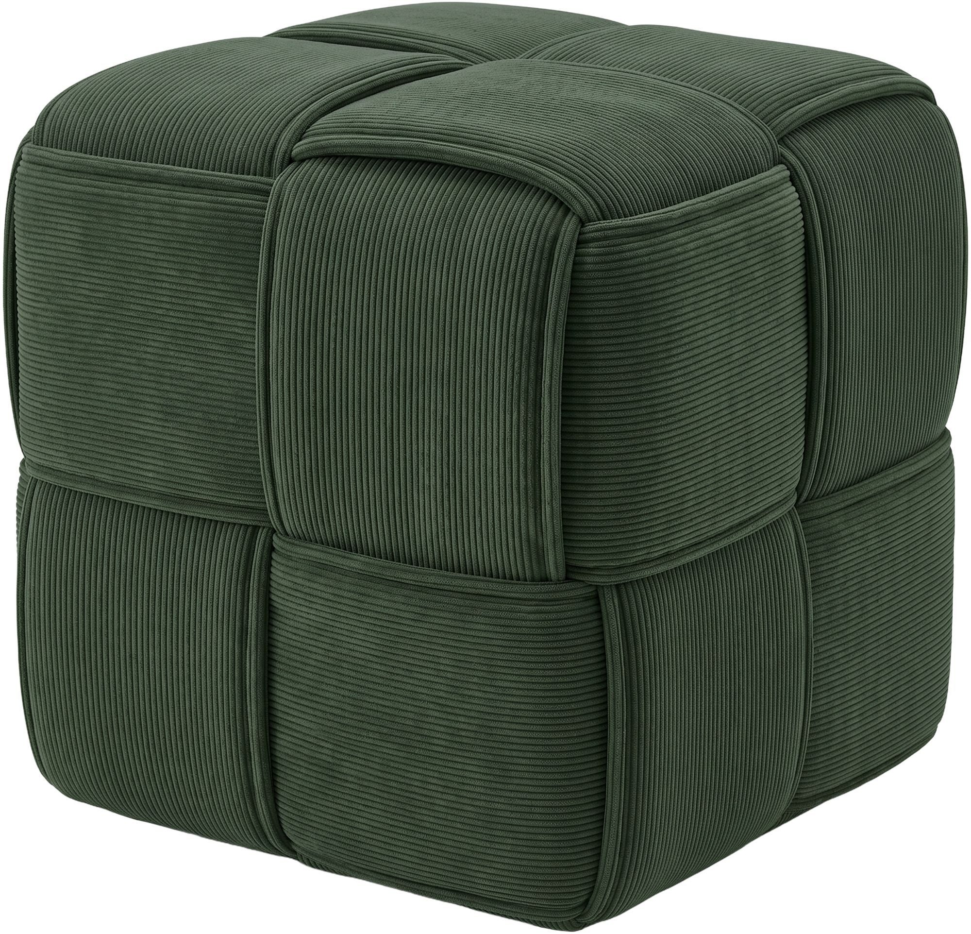 CLP Sitzhocker Sitzhocker Cordstoff Forinta (1er), quadratisch gepolstert, bequem und stabil