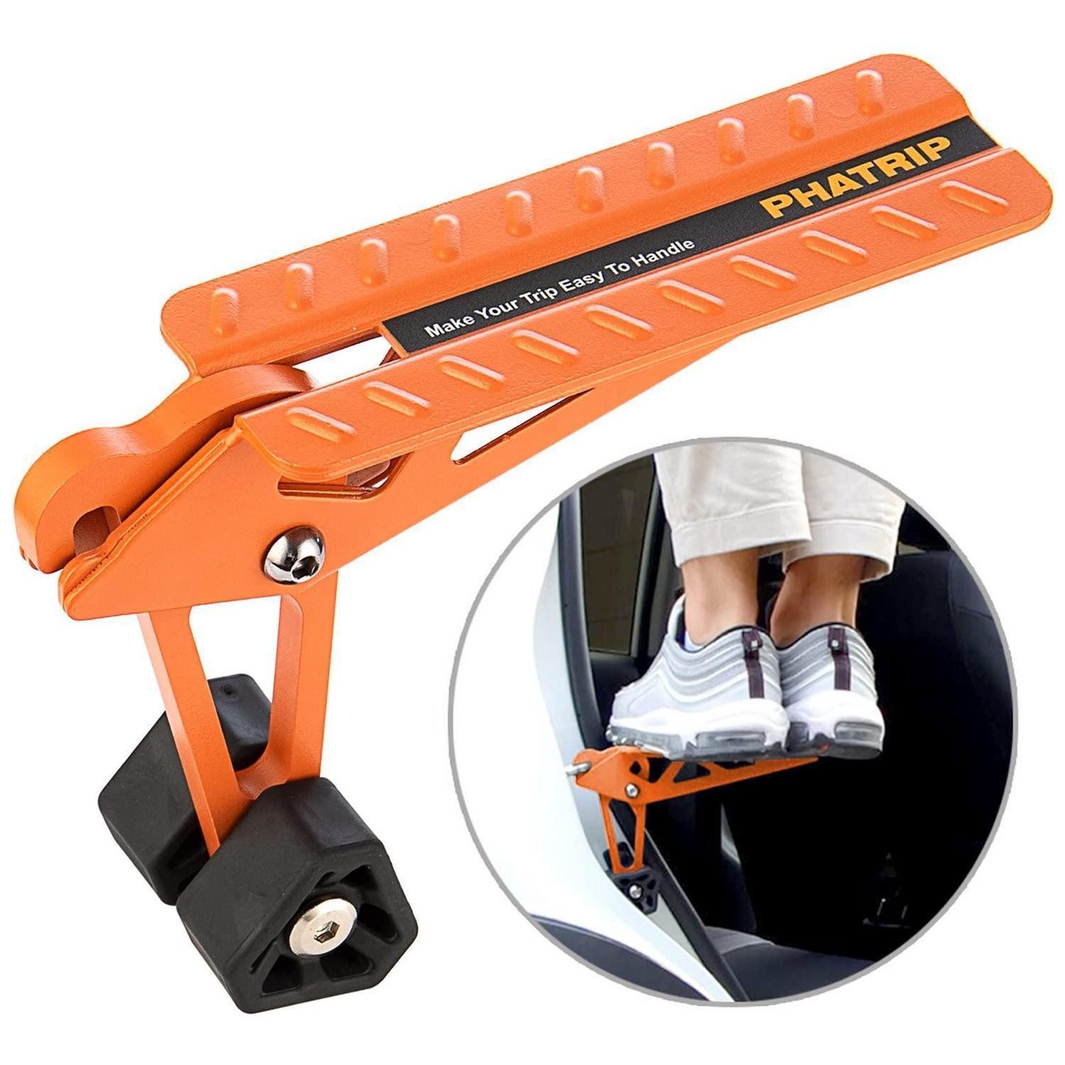 LuxusKollektion Auffahrrampe Auto Türstufe Klappleiter Pedal Autotür SUV Jeep RV Stahl Orange