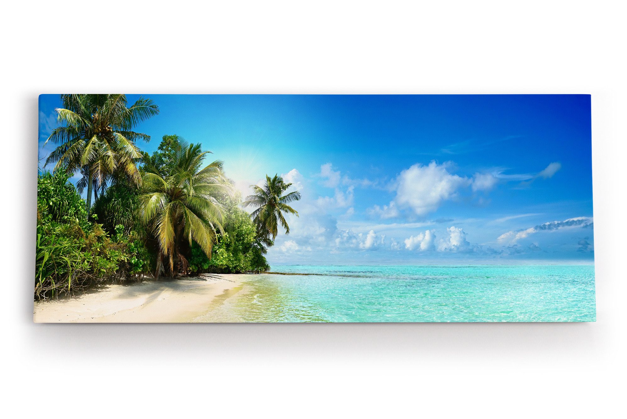 Leinwandbild Karibik Südsee Palmen Strand Meer Sommer Sonne