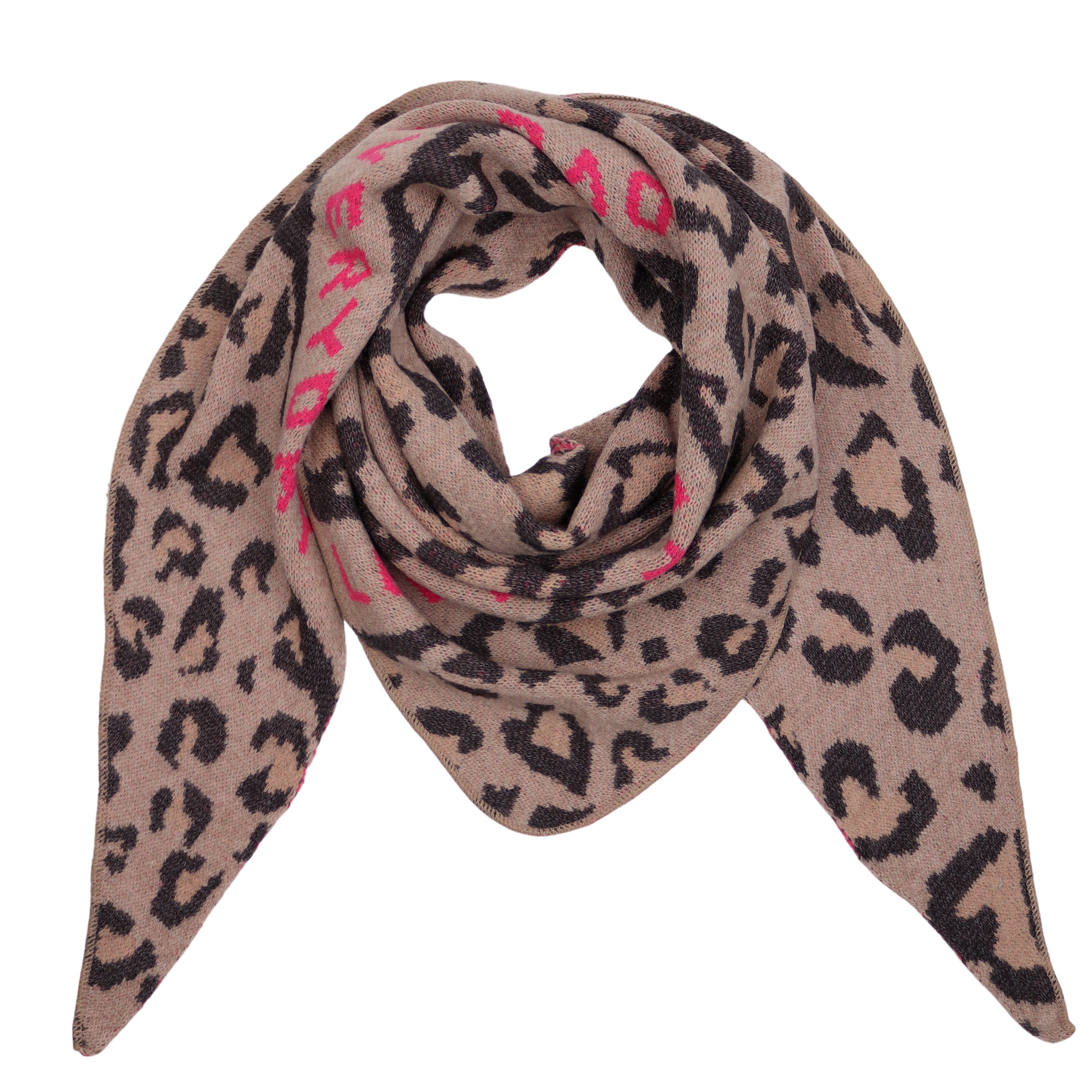 MIRROSI Dreieckstuch kuschliger und warmer Dreiecksschal ca.190x80 cm, (Leo Muster; Neue Kollektion Herbst/Winter 2025), Trendiges LEO-Design, wärmend & weich