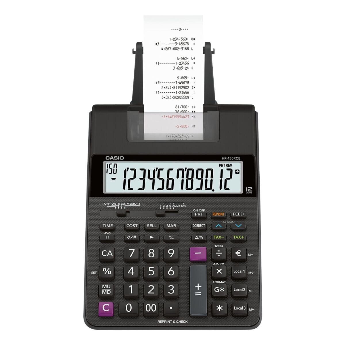 CASIO Taschenrechner HR-150RCE, mit Druckfunktion/ 2-Farbdruck