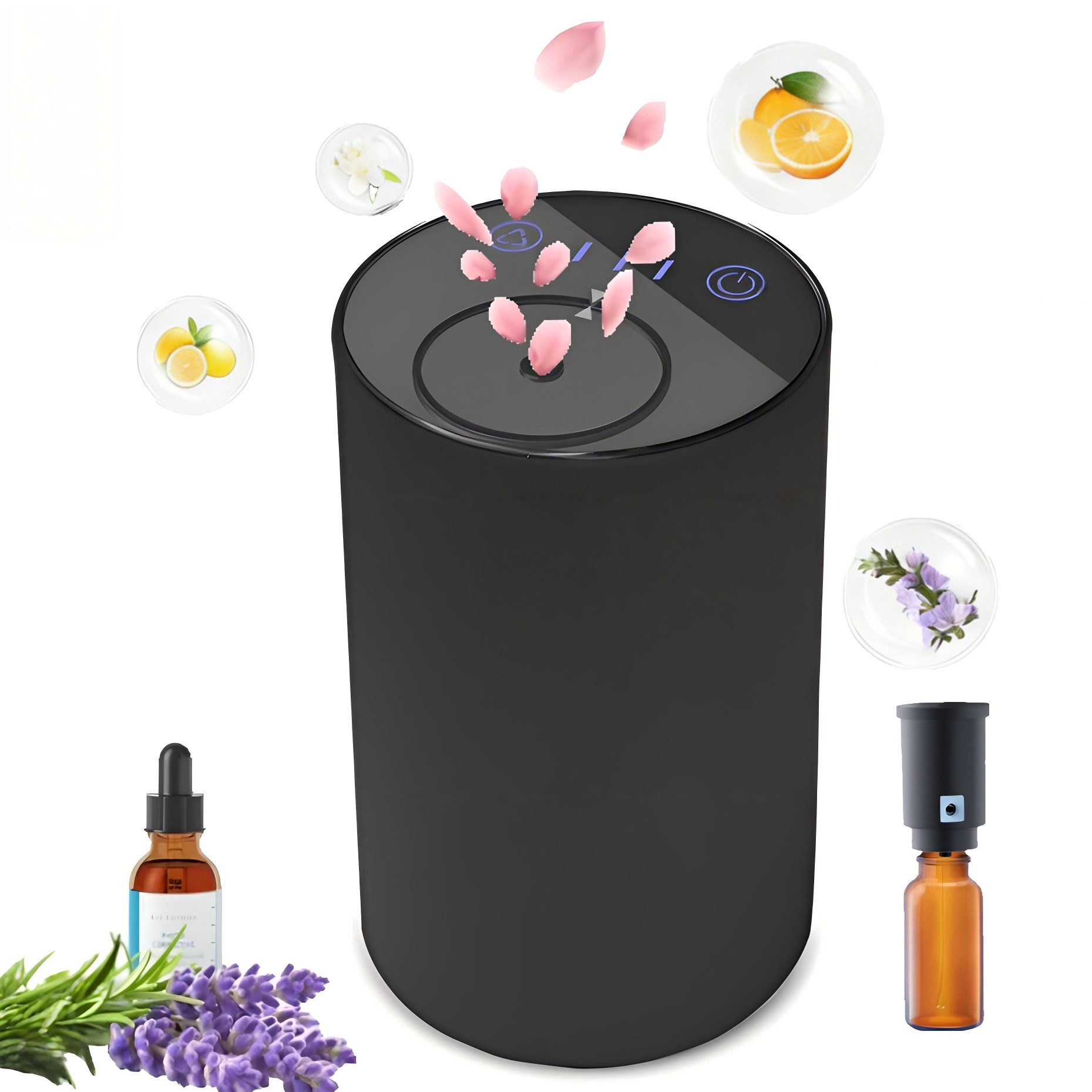ibettertec Luftbefeuchter Wasserloser Öle Aroma-Diffusor,Duftzerstäuber,Luftbefeuchter, 3 Nebel Ebene, Aluminiumlegierung,Tragbarer,Auto Diffusor