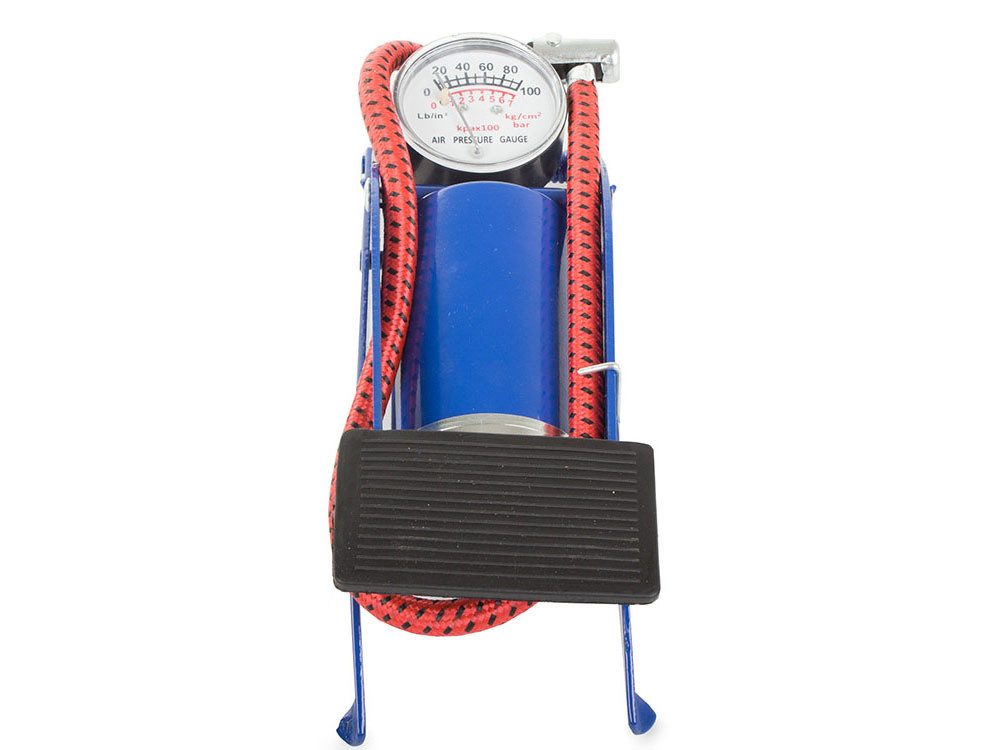 VERK GROUP Fußpumpe Fußpumpe Fahrradpumpe 7 Bar mit Manometer Einzylinder (1-tlg), Manometer, Max. 7 Bar