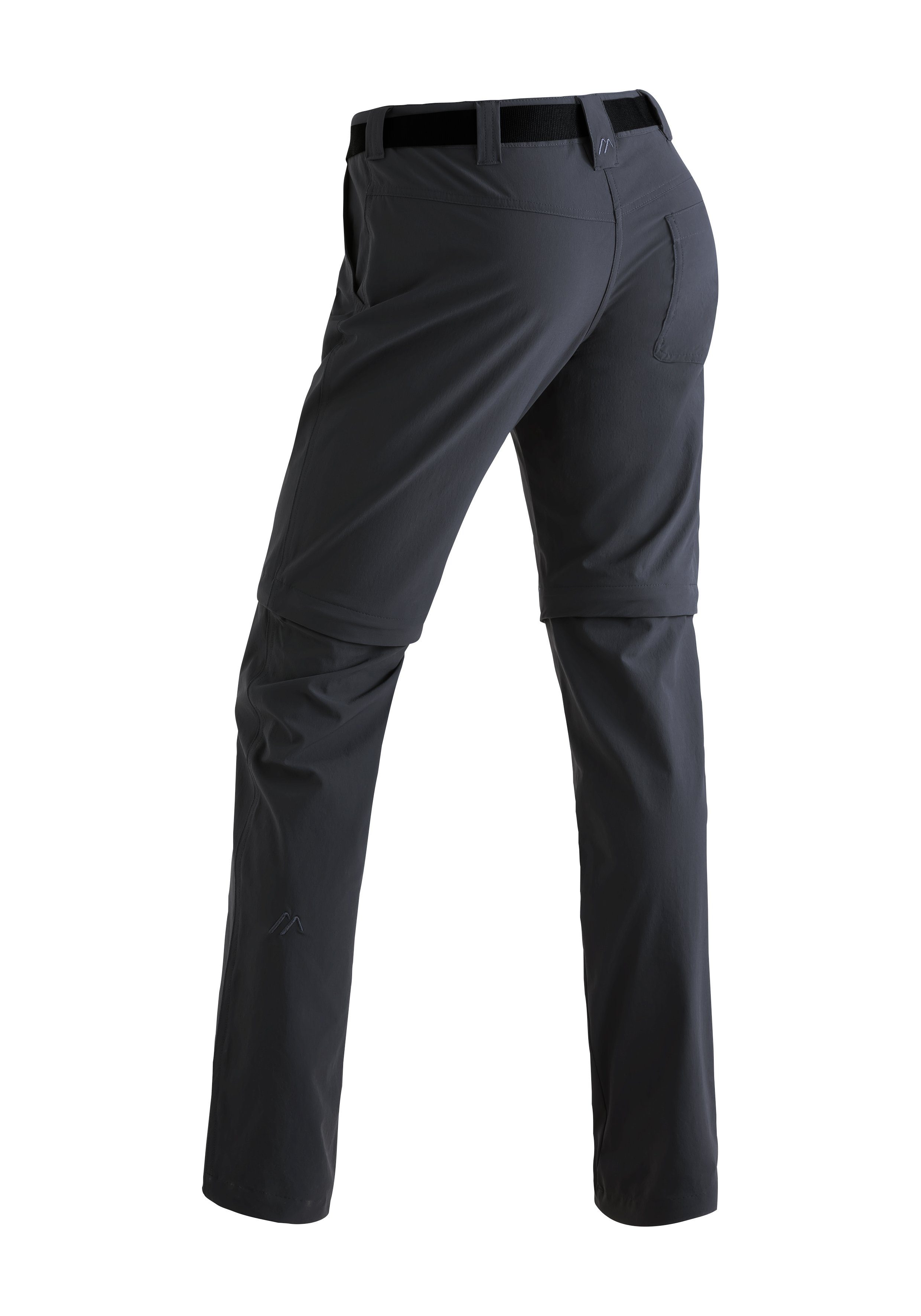 Maier Sports Funktionshose zip zipp-off schwarz Inara Outdoor-Hose Wanderhose, atmungsaktive Damen slim