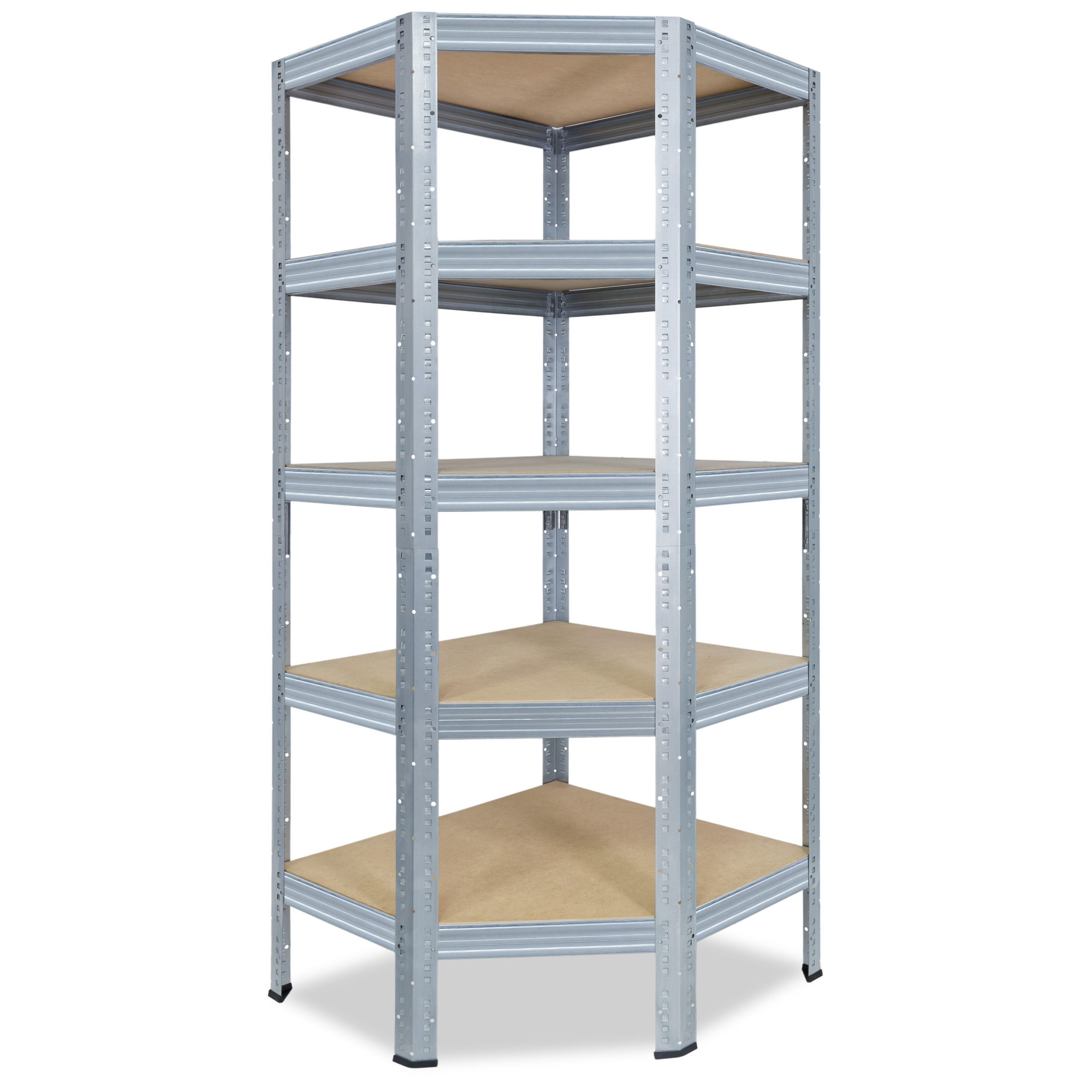 shelfplaza Eckregal PRO, 200x80x50cm verzinkt, Metall Eckregal stehend mit 5 Böden