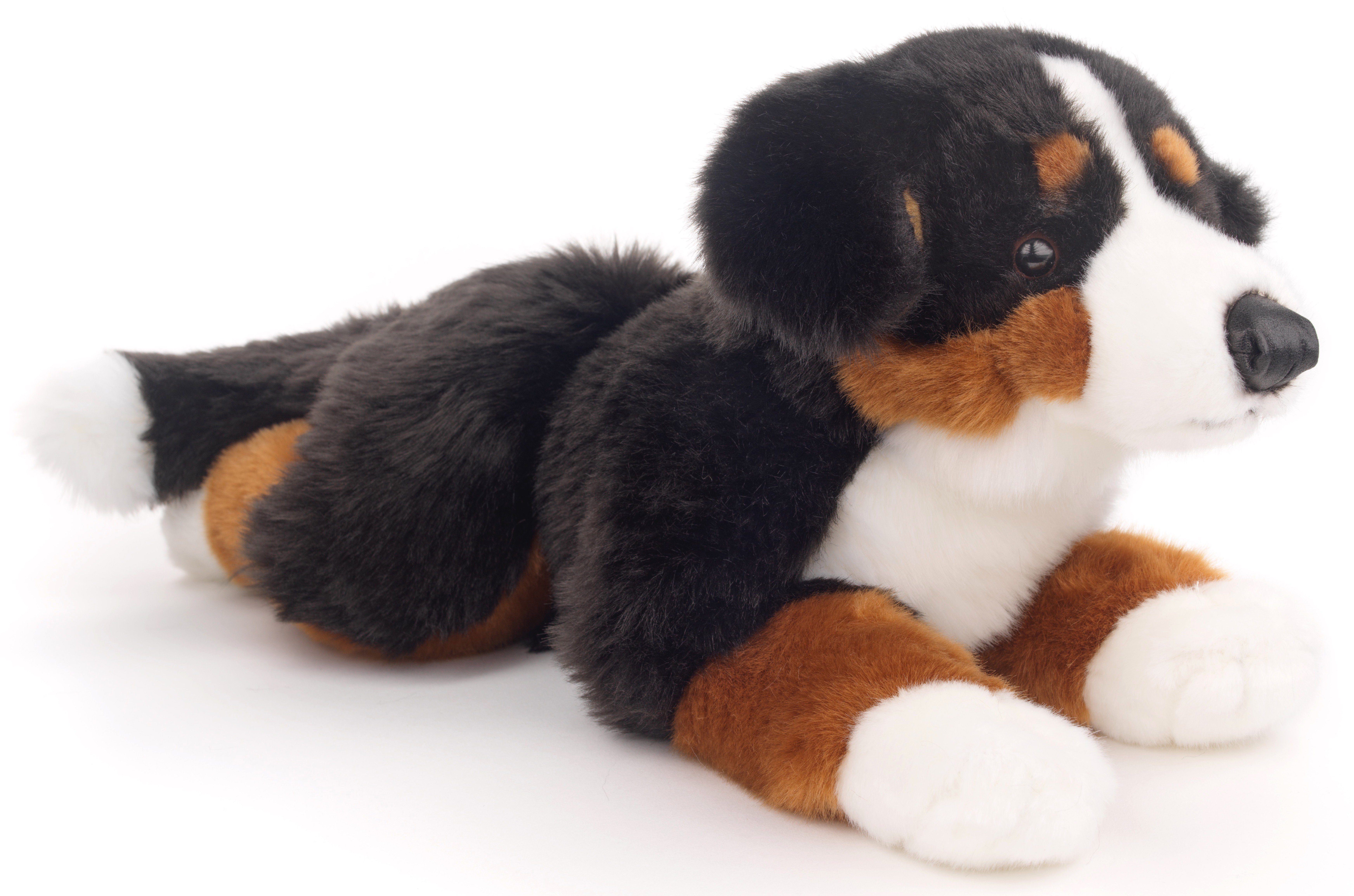 Uni-Toys Kuscheltier Berner Sennenhund, liegend - 46 cm (Länge) - Plüsch-Hund - Plüschtier, zu 100 % recyceltes Füllmaterial