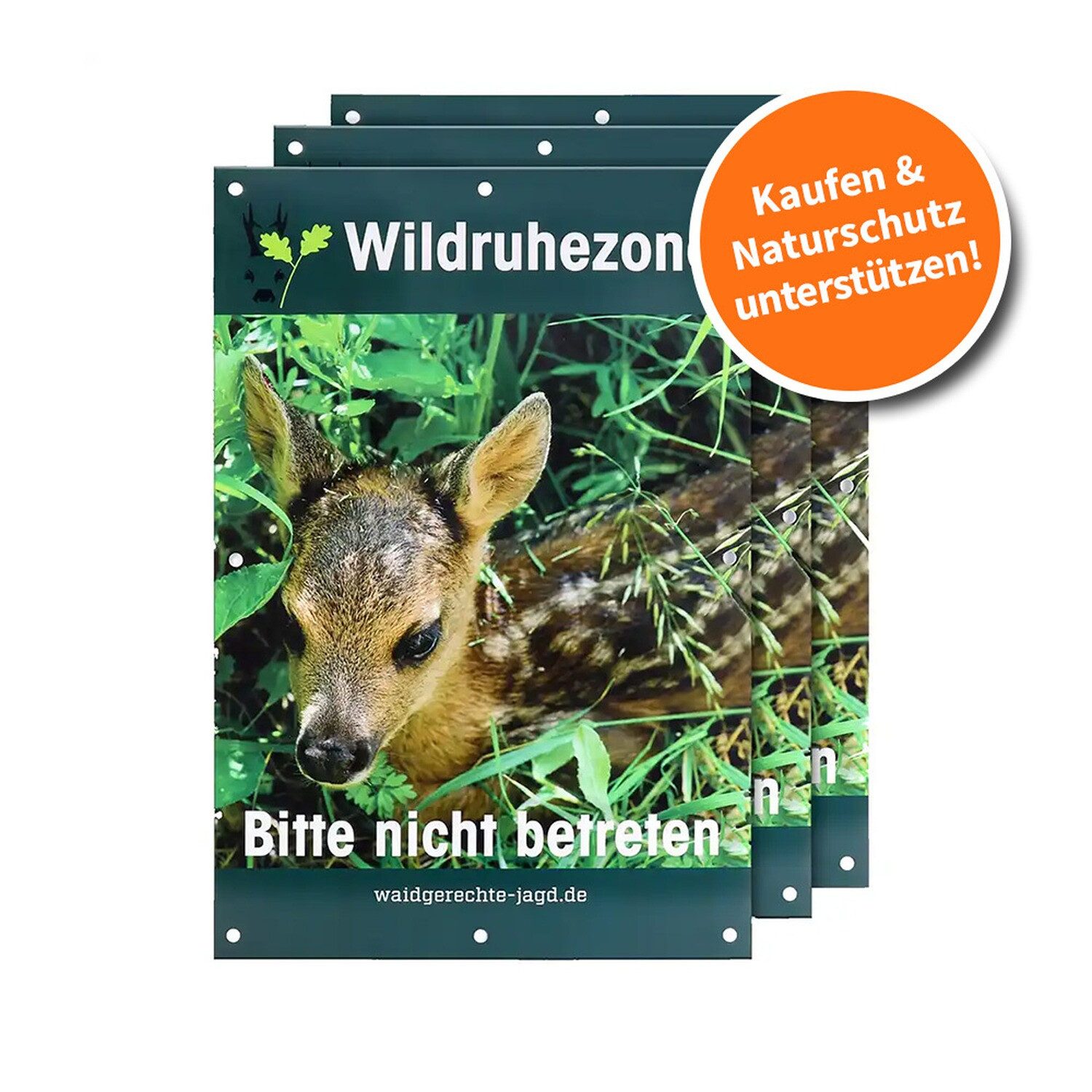 Waidgerechte Jagd Warnschild Hinweisschild Wildruhezone – 3er-Pack