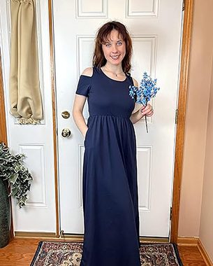 BlauWave Strandkleid MaxiKleid Lange Kleid mit Tasche (1-tlg) Sommerkleid Freizeitkleid
