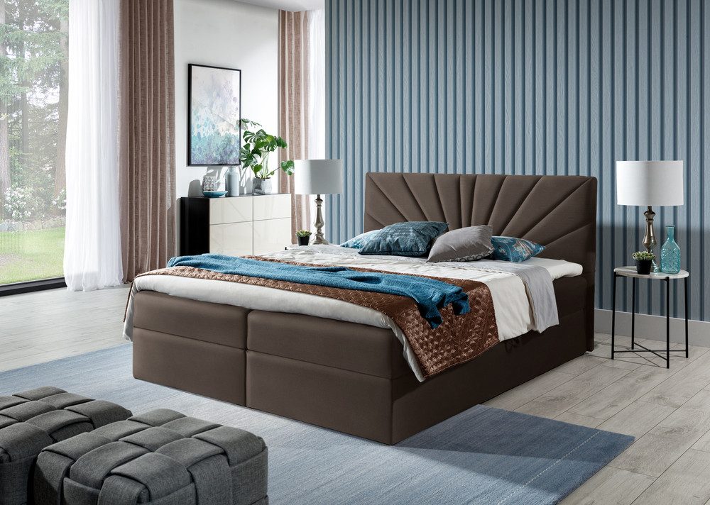99rooms Boxspringbett Lazzaro (Schlafzimmerbett, Bett), mit Bonellfederkernmatratze und Topper, Bettkasten