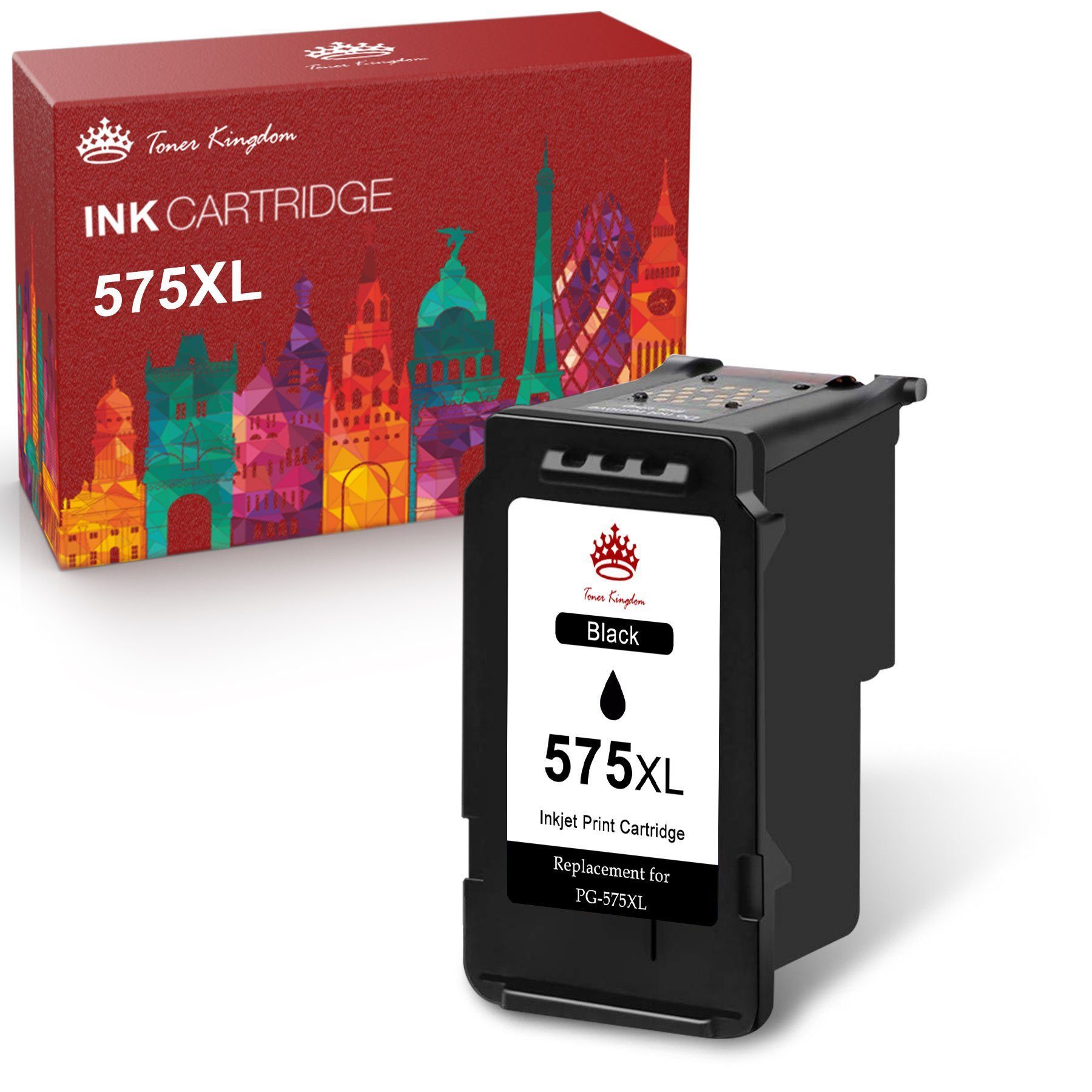 Toner Kingdom 1x PG575 XL Schwarz für CANON PG-575XL Patronen Tintenpatrone (für Pixma TR4750i TR4751i TS3550i TS3551i)