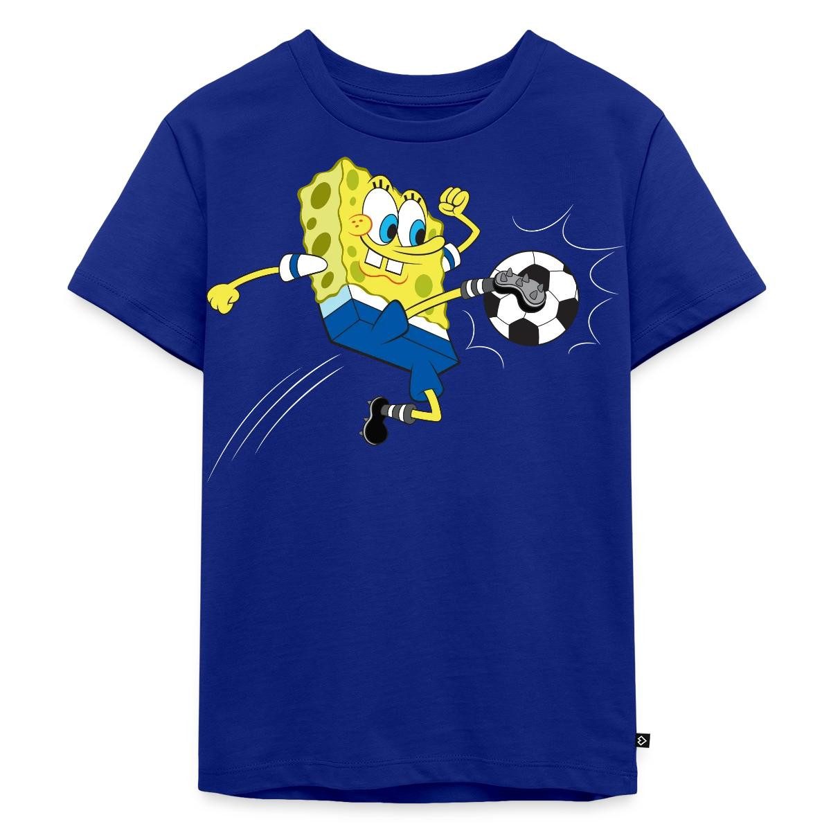T-Shirt Spongebob Schwammkopf Kickt Einen Fußball Kinder Premium T-Shirt