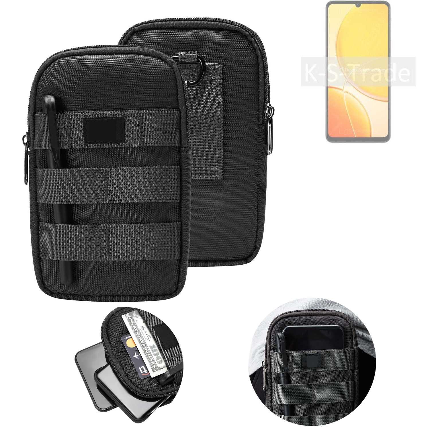 K-S-Trade Handyhülle für Vivo Y19e, Holster Gürtel Tasche Handy Tasche Schutz Hülle dunkel-grau viele