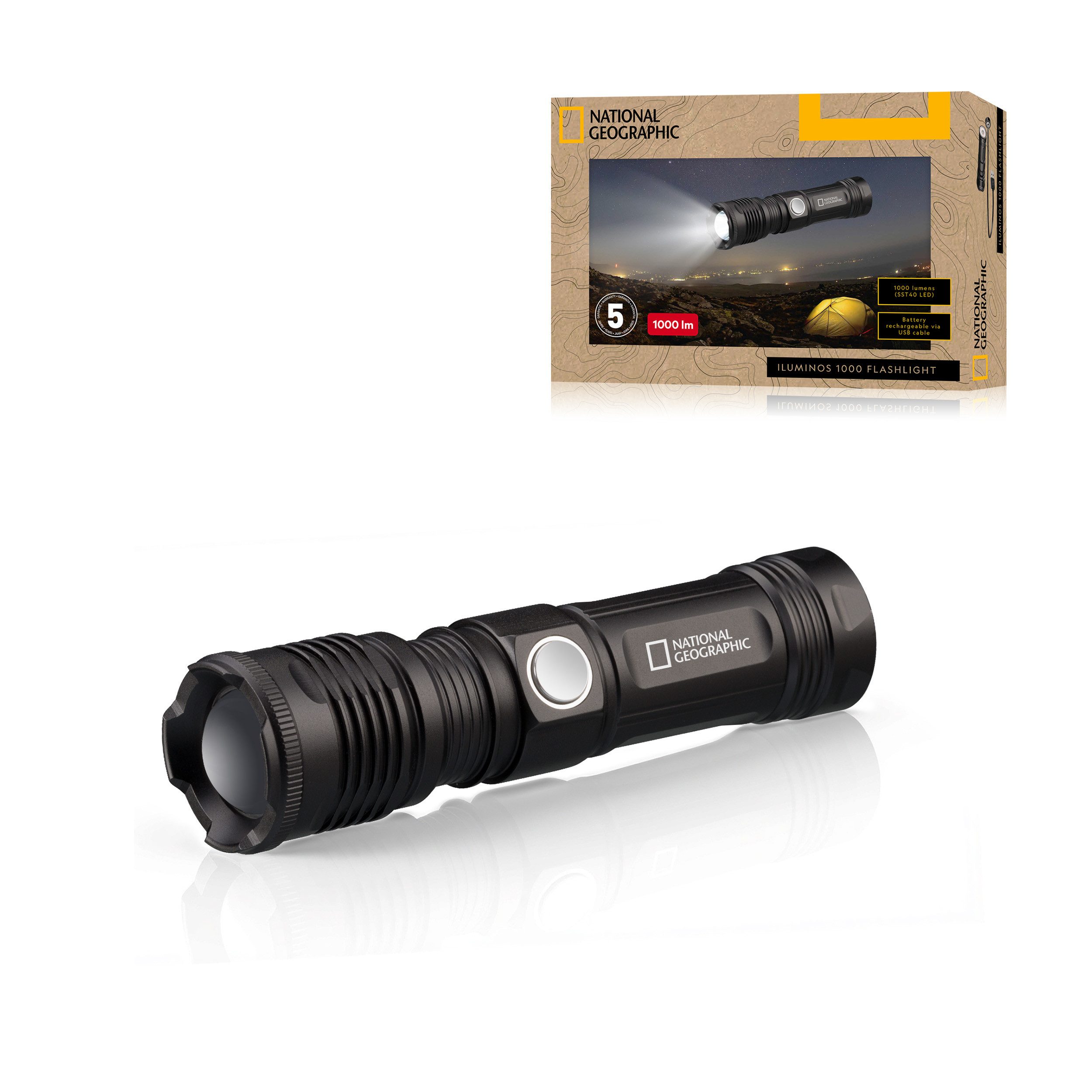 NATIONAL GEOGRAPHIC NATIONAL GEOGRAPHIC ILUMINOS 1000 LED Zoom-Taschenlampe 1000 lm Kinderfernglas