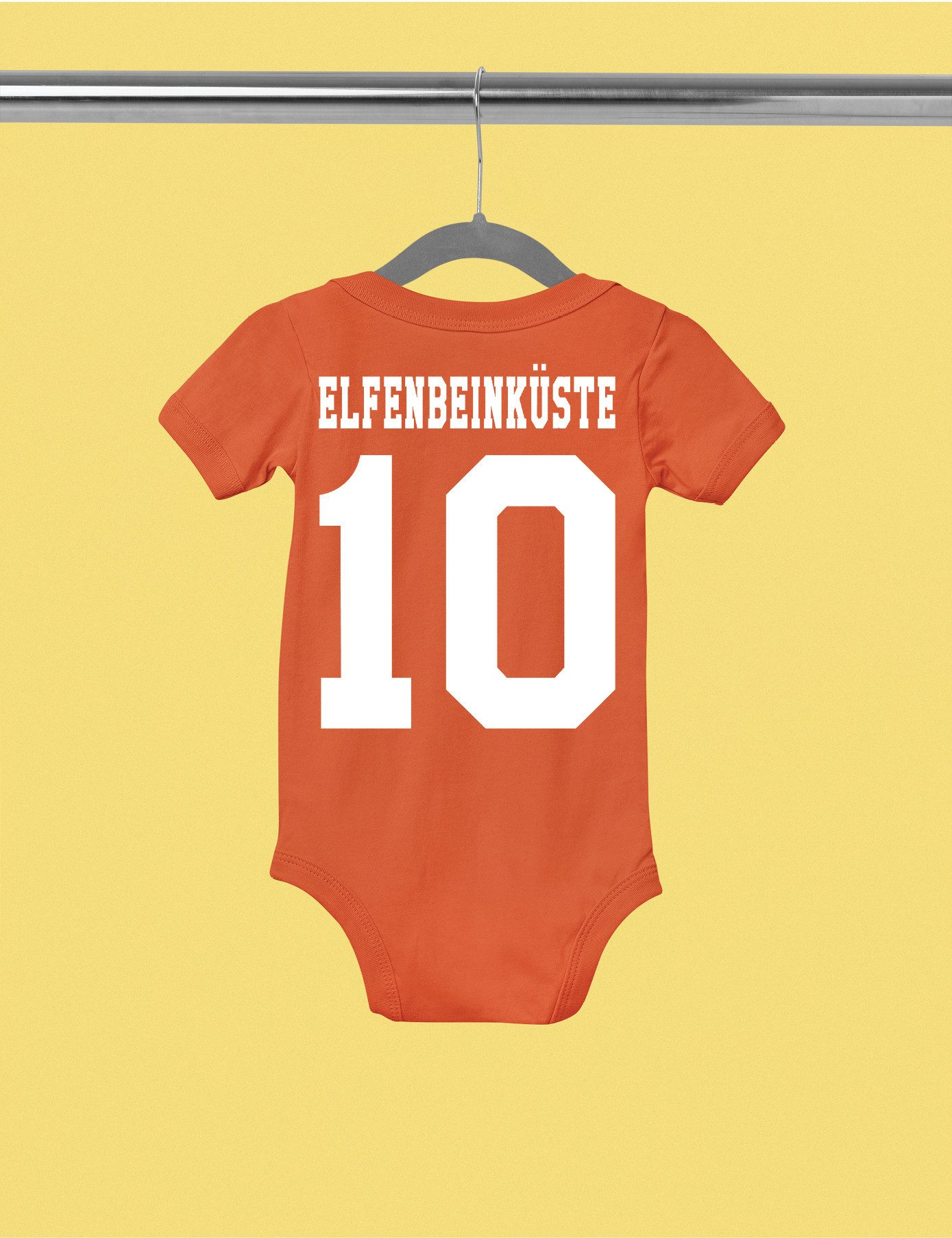 Youth Designz Kurzarmbody Elfenbeinküste Kinder Baby Body Strampler mit sportlichem Motiv