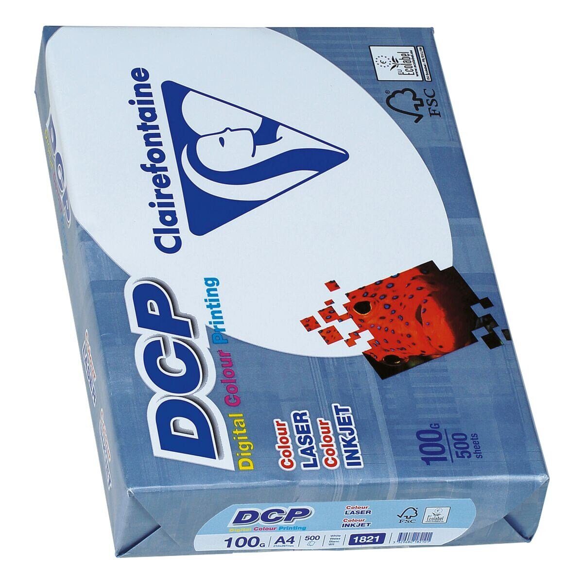 CLAIREFONTAINE Farblaser-Druckerpapier DCP, Format DIN A4, 100 g/m², 172 CIE, 500 Blatt