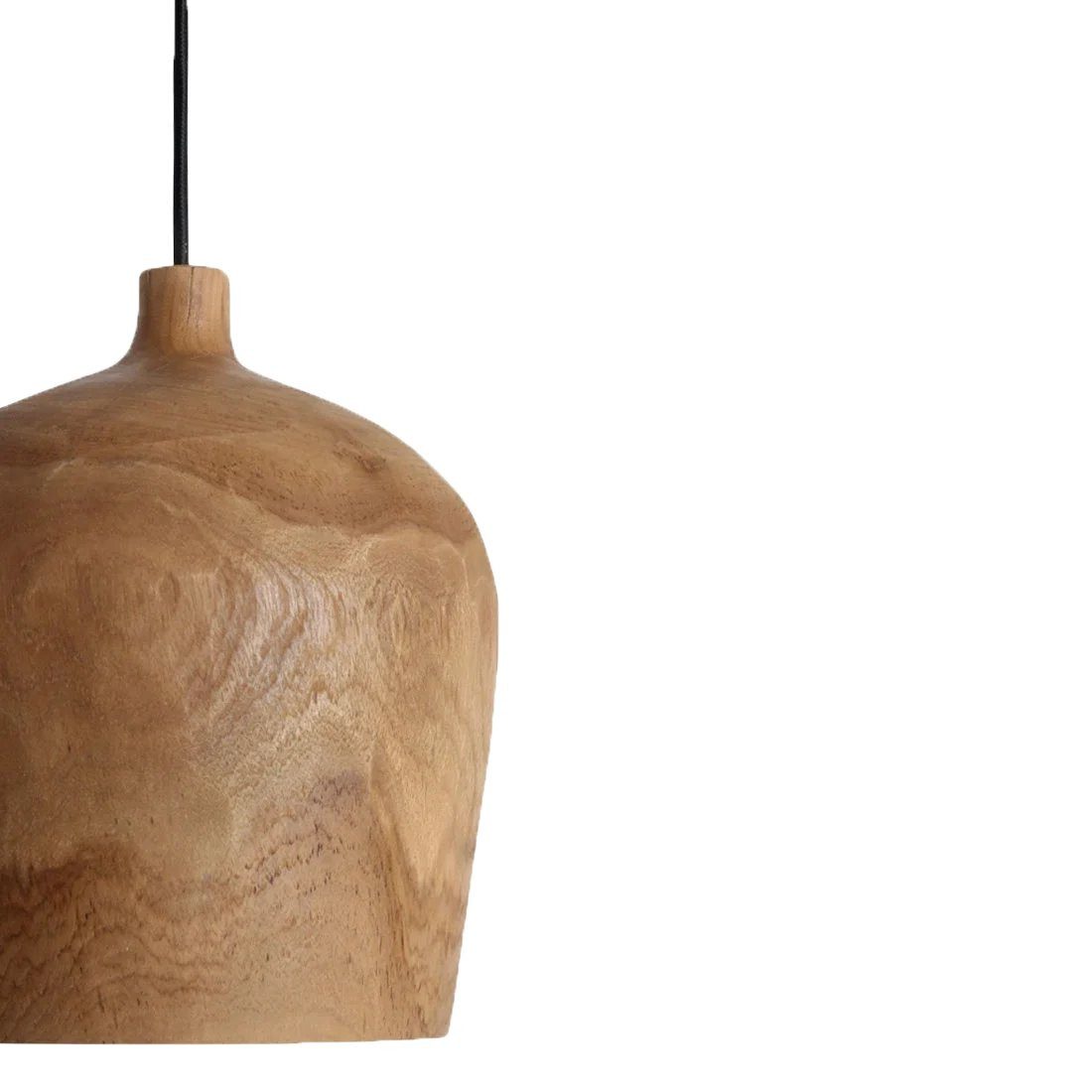 Raw Materials Amsterdam Pendelleuchte Sirocco Bottle, aus massivem Teakholz, handgefertigt