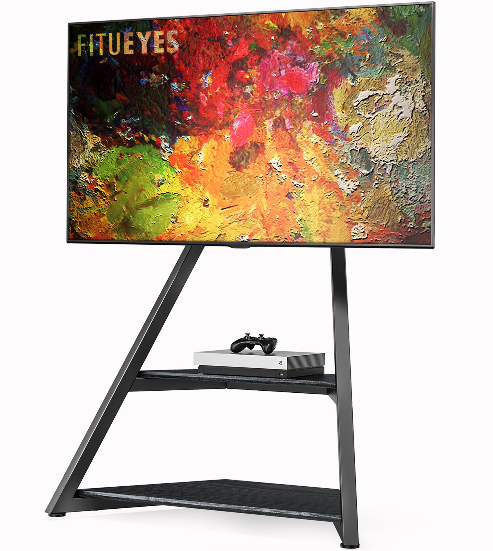 FITUEYES TV-Ständer, (bis 75,00 Zoll, TV Stand Schwenkbar Höhenverstellbar)