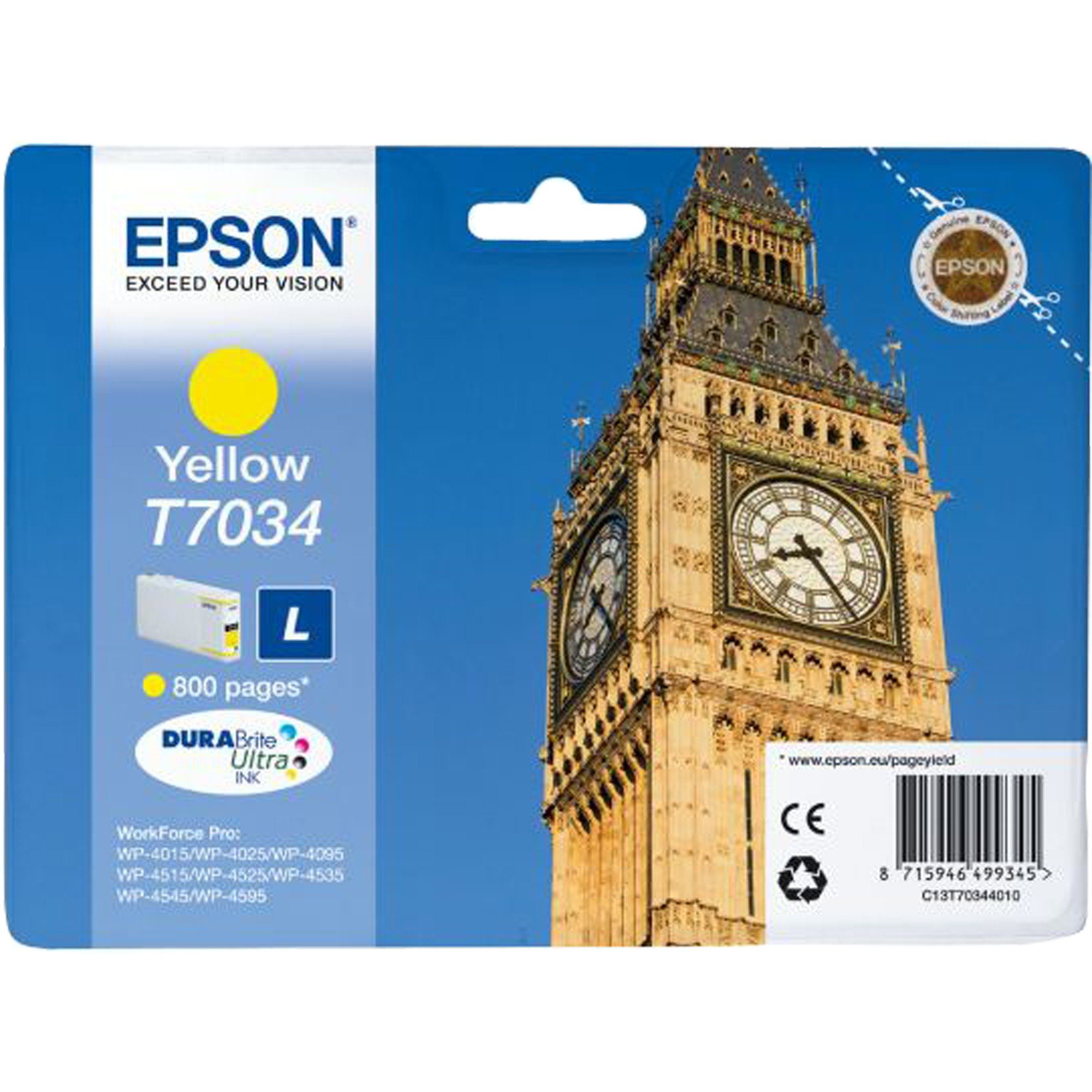 Tintenpatrone gelb Tinte Epson C13T70344010 Epson