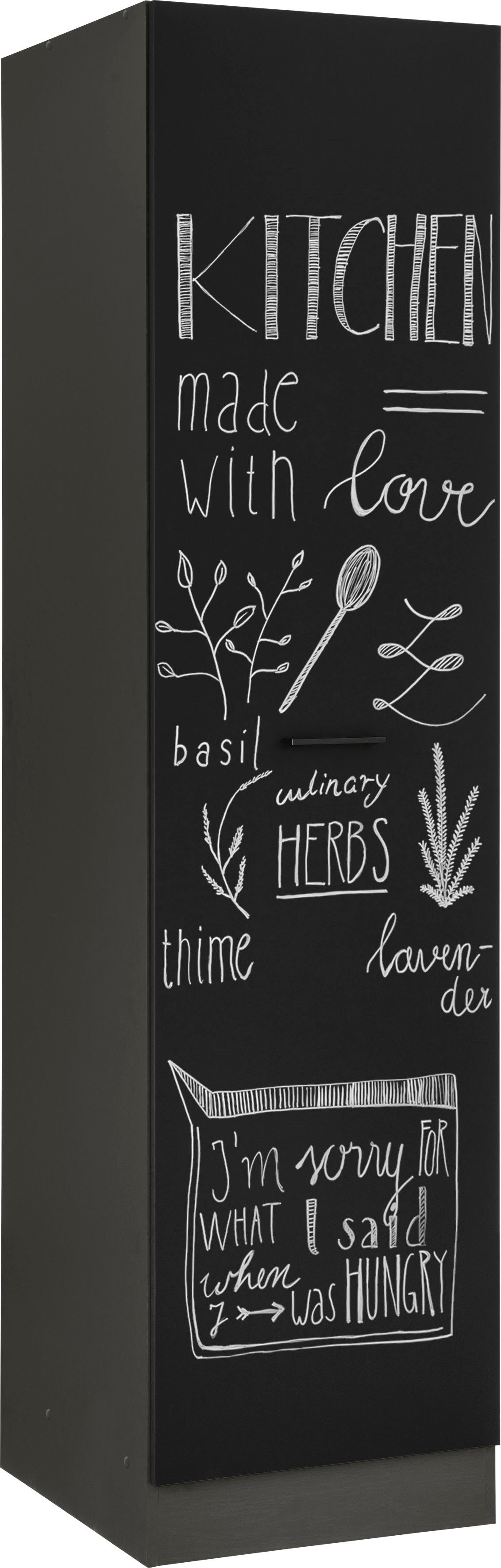 KOCHSTATION Vorratsschrank KS-Trier 50 cm breit, 200 cm hoch, mit Tafelfront zum beschreiben mit Kreide