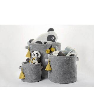 kikadu Aufbewahrungskorb Storage Set Panda (Komplett-Set, 3er-Set: S, M und L), aus ökologischen Materialien