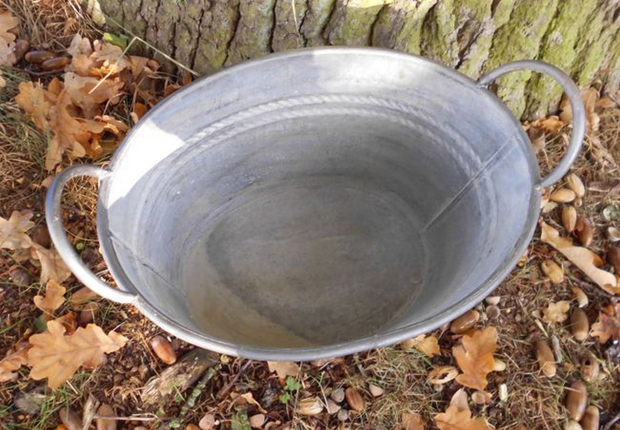 Deko-Impression Pflanzkübel Zinkwanne Pflanztopf Zinkbottich Blumentopf 33 x 25 cm Grau (1 St)