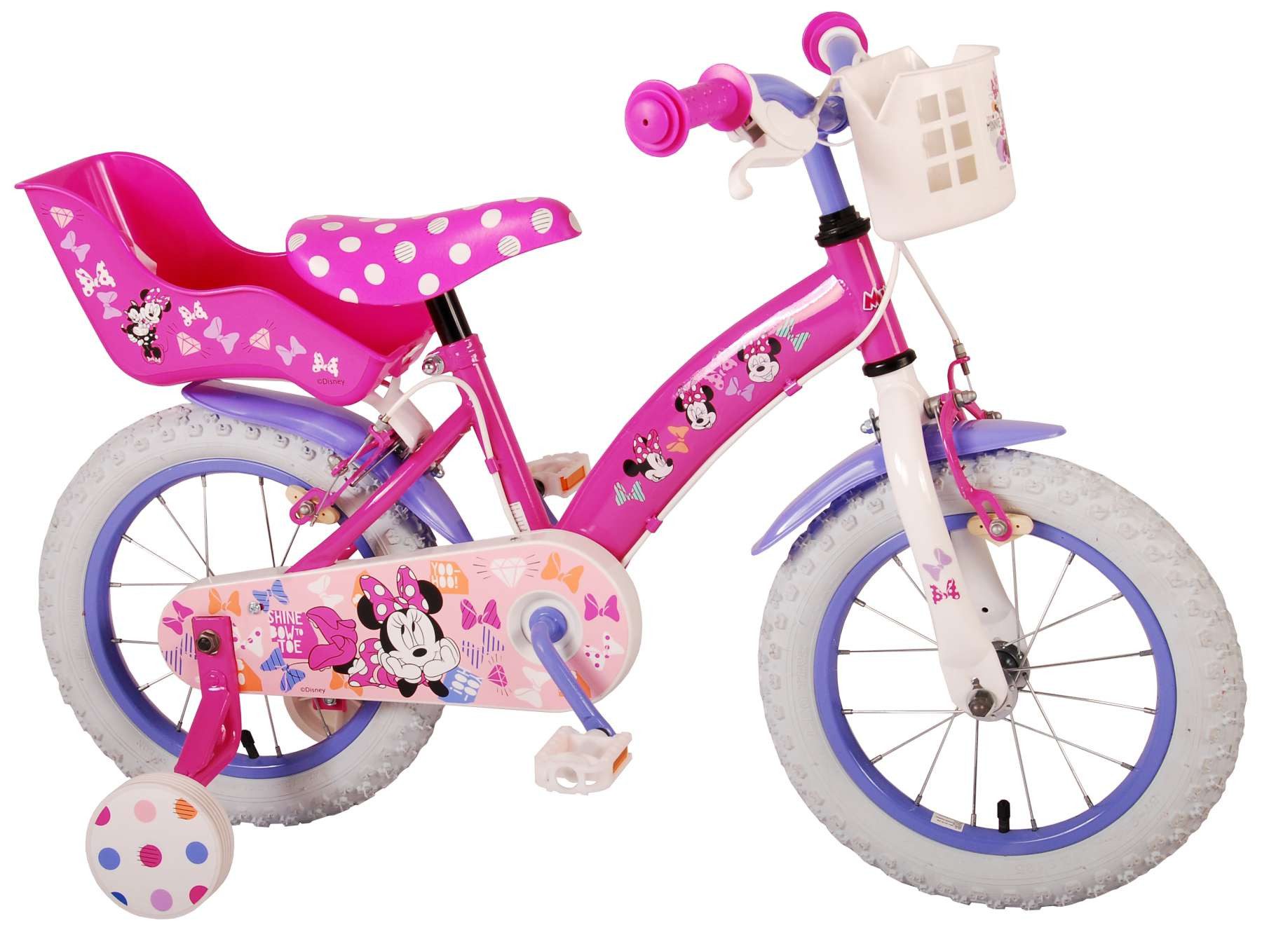 Volare Kinderfahrrad Kinderfahrrad Disney Minnie Cutest Ever Mädchen 14 Zoll Kinderrad Rosa