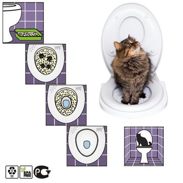 4BIG.fun Katzentoilette Katzentoilette Toilettenaufsatz Trainingssystem, Trainingssystem