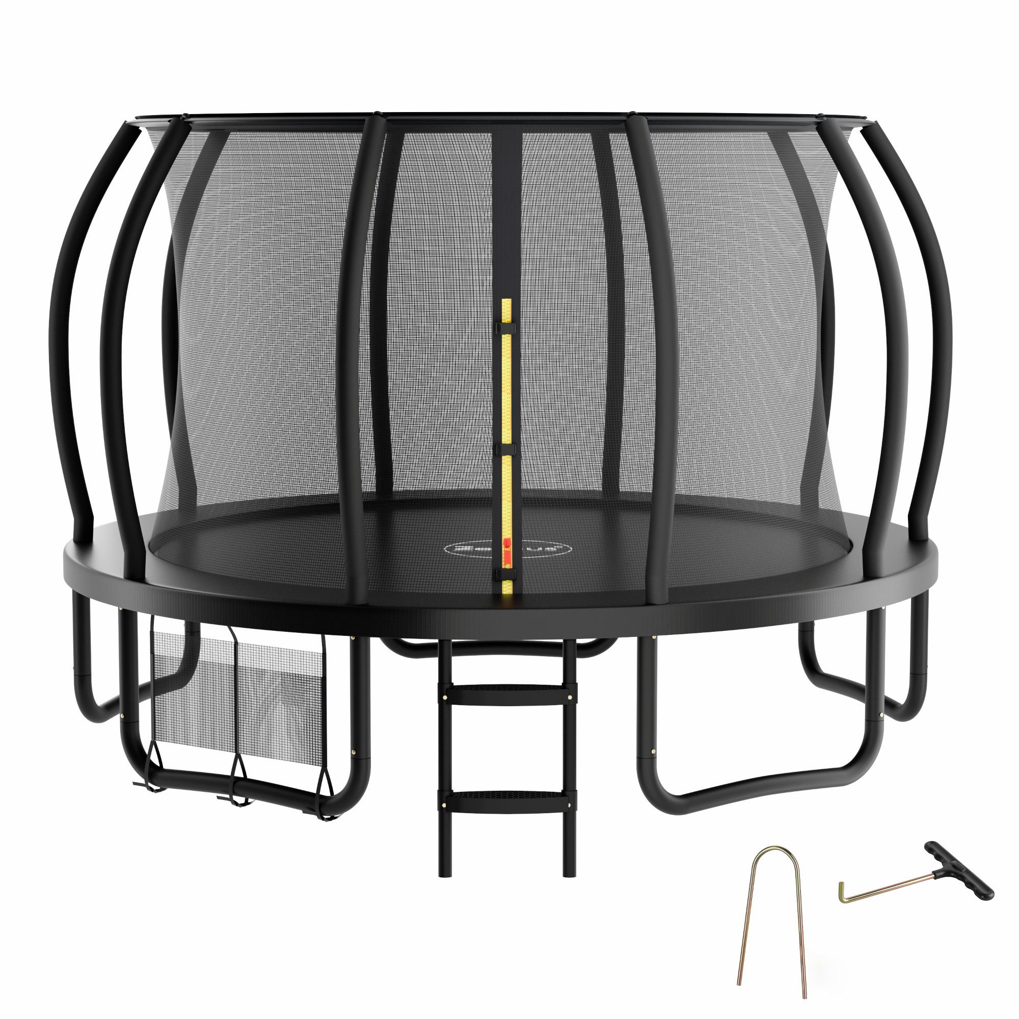 Zelsius Gartentrampolin Zelsius Trampolin Schwarz Ø 366 cm für den Outdoor-Bereich, Trampolin