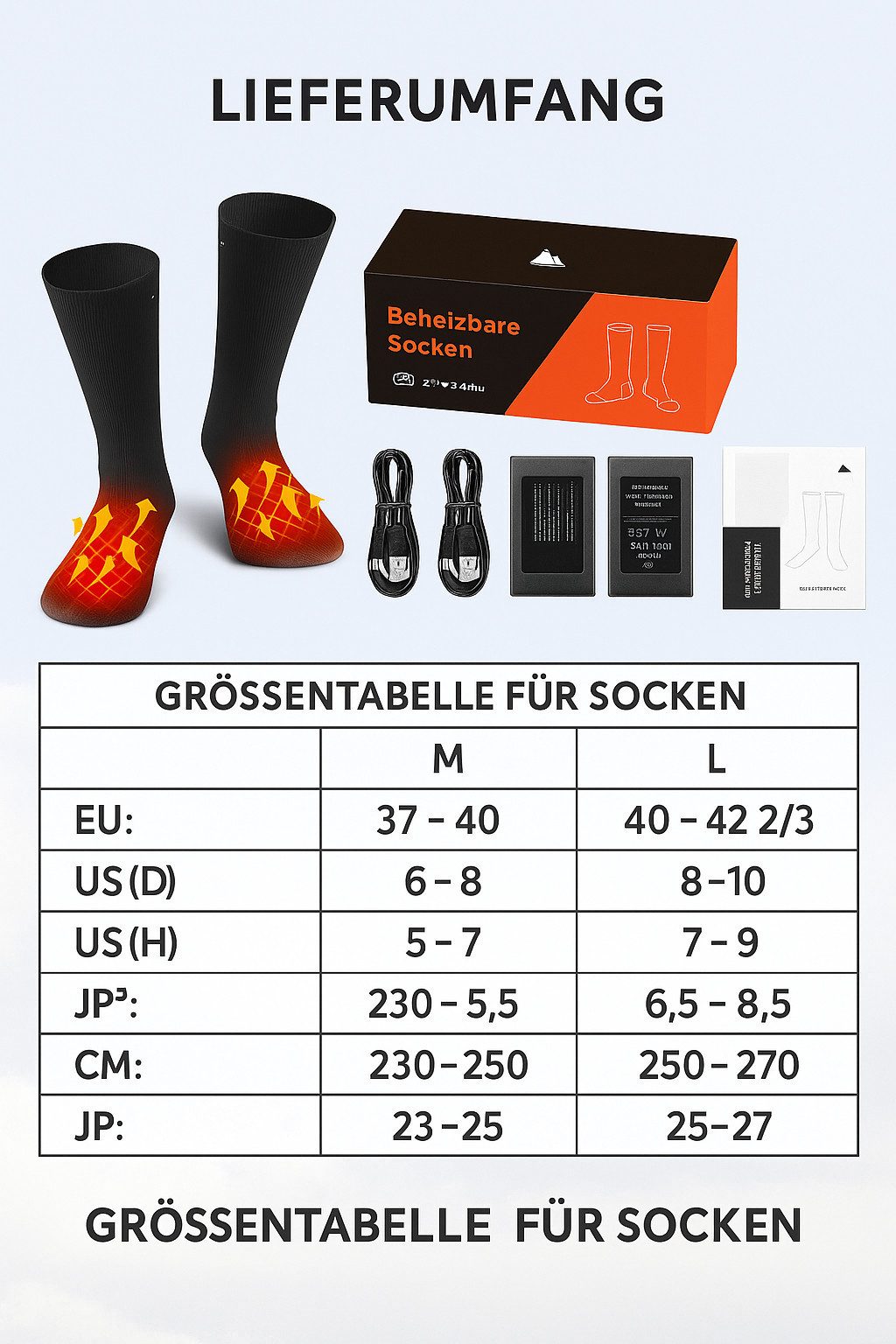 ISOPHO Funktionssocken (Set, beheizbaren Socken mit Akkus und Ladekabeln) B günstig online kaufen