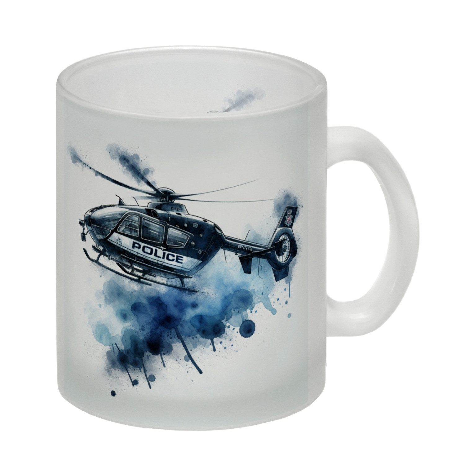 Tasse Police Hubschrauber Glas Tasse