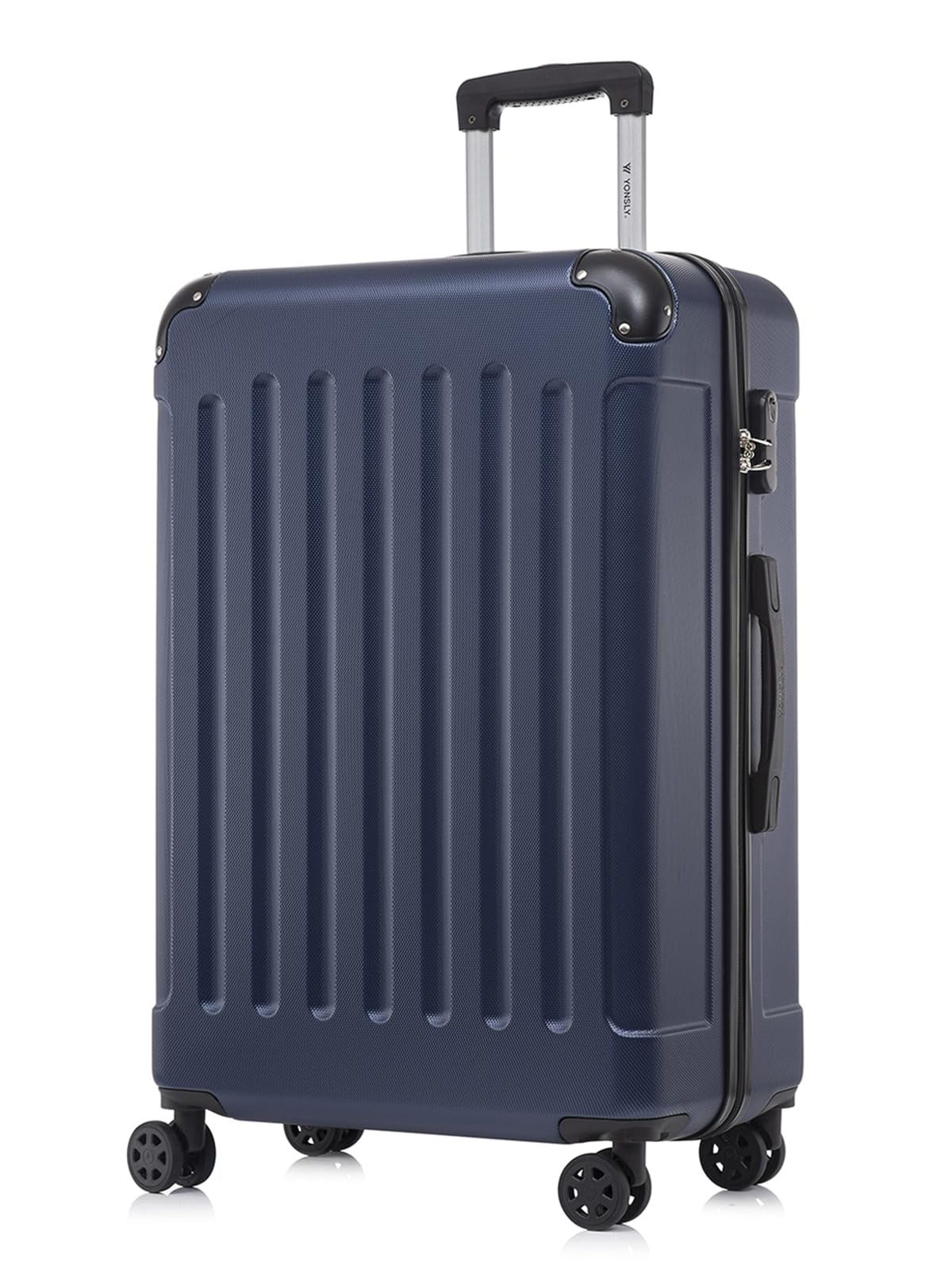 YONSLY Hartschalen-Trolley Hartschalen-Koffer Trolley 360° Rollen, robuster Reisekoffer, 4 Rollen, mit Zahlenschloss, für Business und Urlaub 46/55/66/76 cm