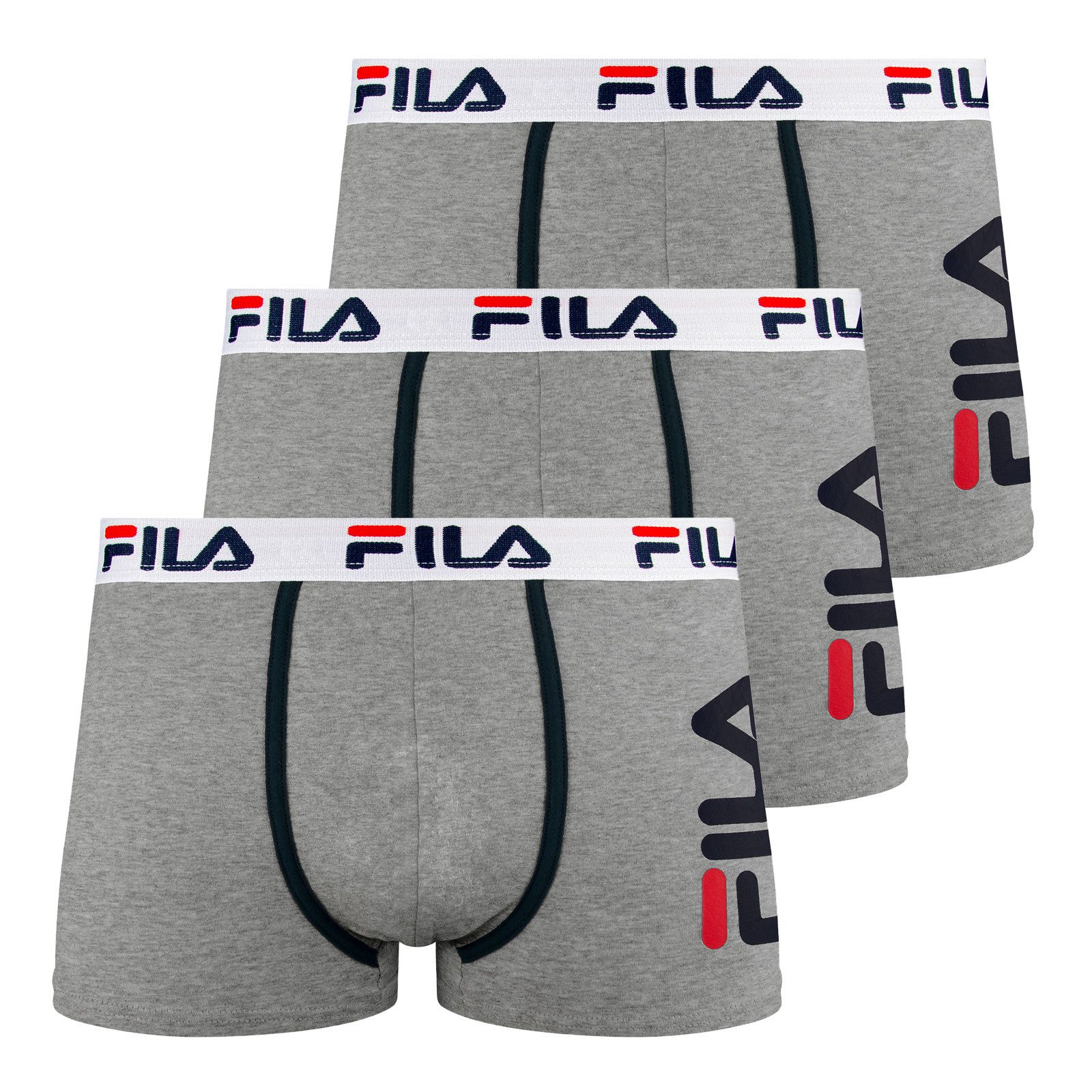 Fila Boxershorts Man Boxershorts (3-St., 3 Stck) mit umlaufenden Markenschriftzug auf dem Gummibund