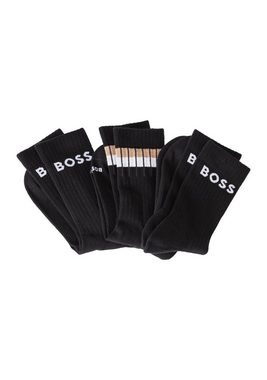 BOSS Freizeitsocken 3P QS Rib Stripe CC (Packung, 3er) mit Logodetails