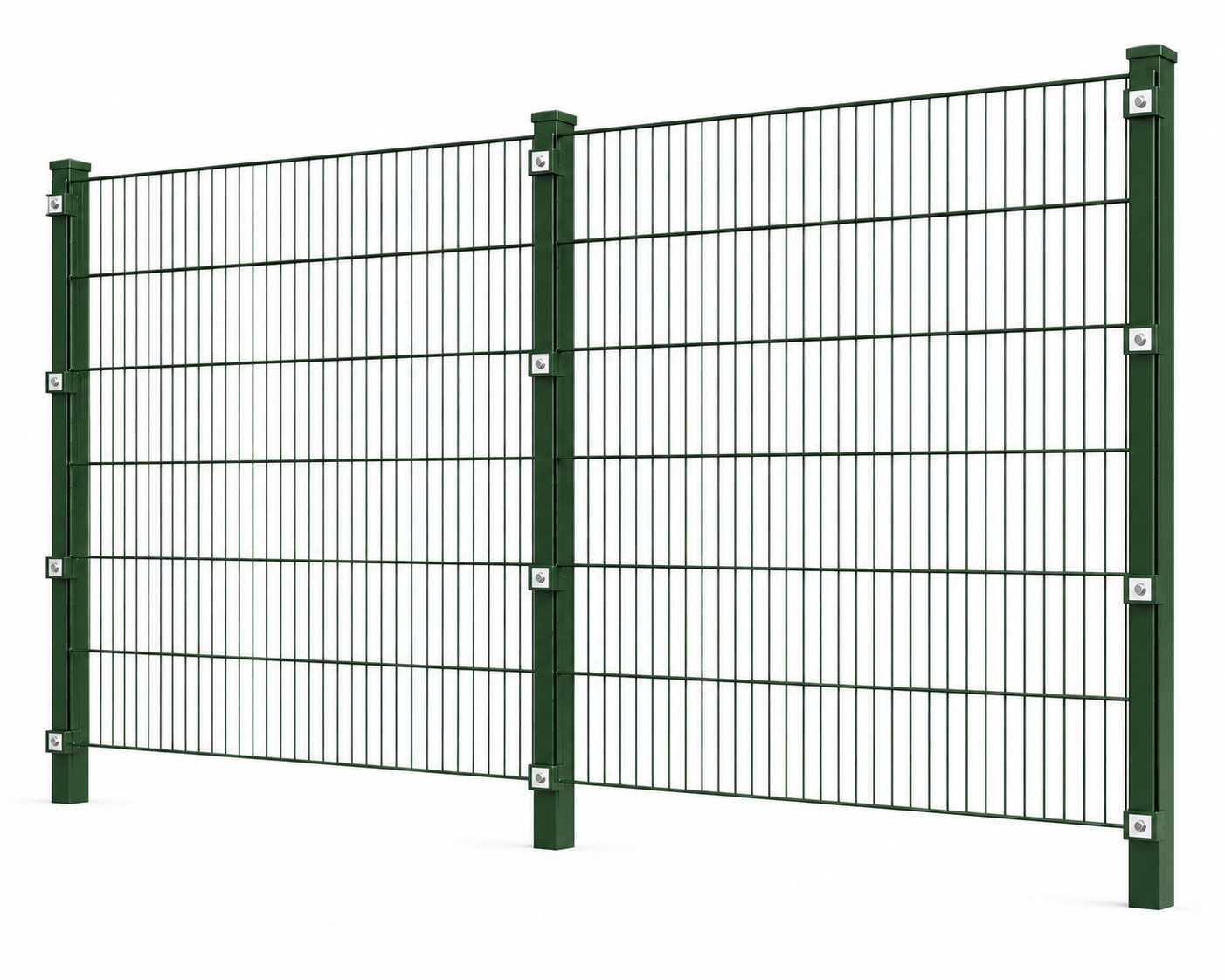 Terrasse2000 Doppelstabmattenzaun Doppelstabmattenzaun-Set (8/6/8), 63 cm, Grün, 2,5 m Set