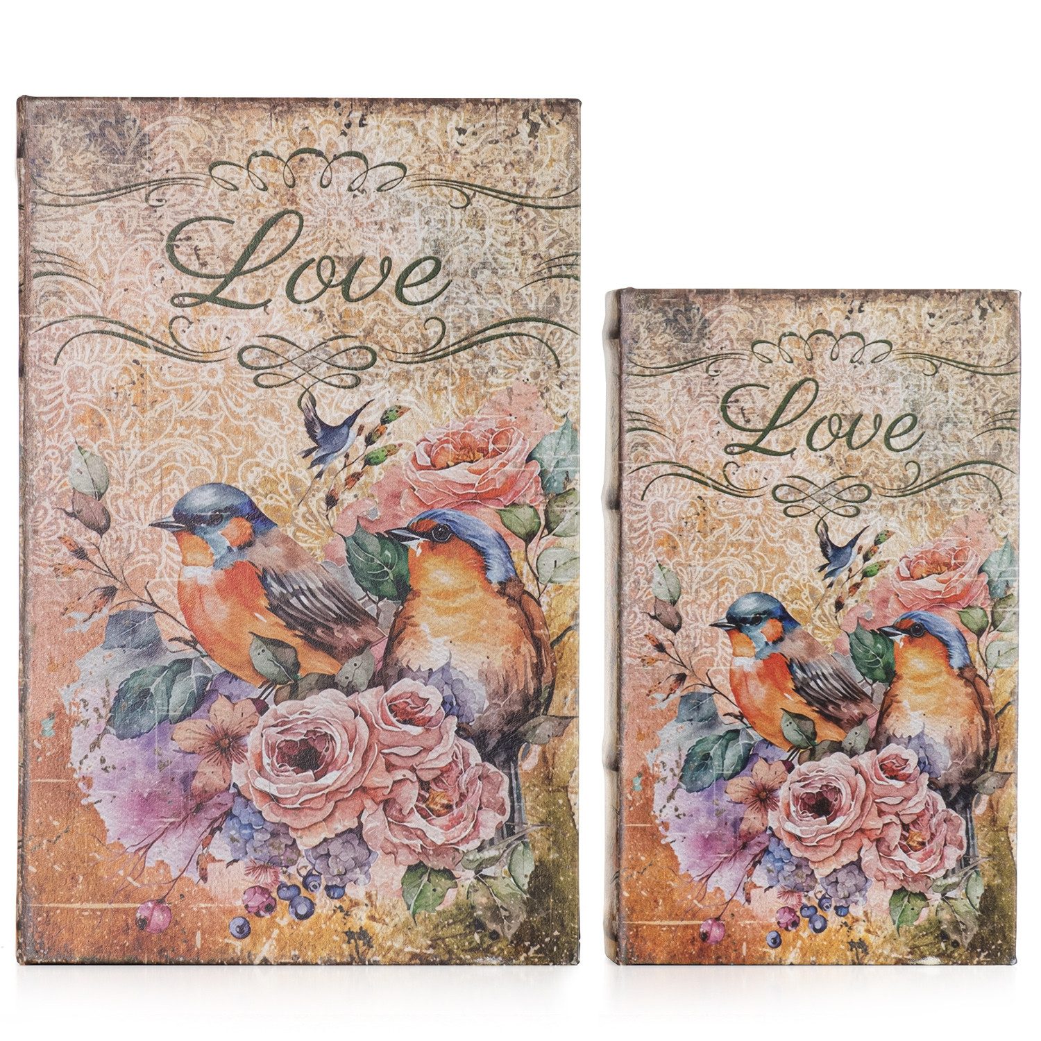 Moritz Etui Buchhüllen Set Vintage Deko Blumen Vögel