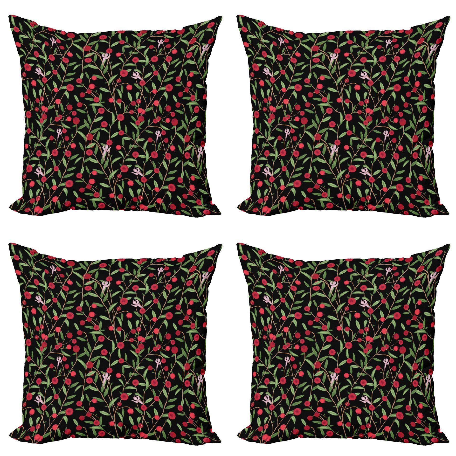 Kissenbezüge Modern Accent Doppelseitiger Digitaldruck, Abakuhaus (4 Stück), Kranichbeere Berry Pflanze Harvest Field