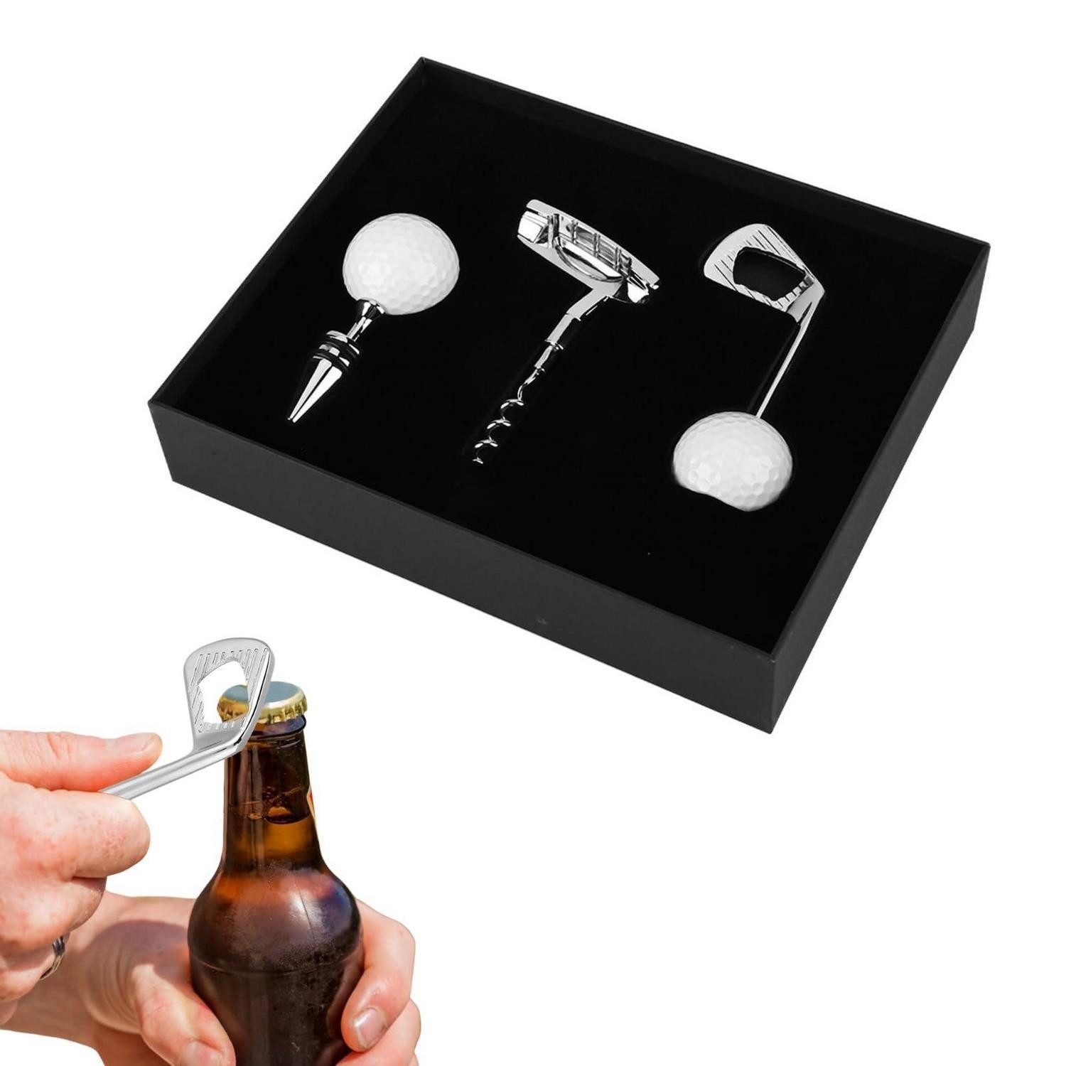 LuxusKollektion Flaschenöffner Golf Wein-Bar-Set Korkenzieher Öffner Stopper
