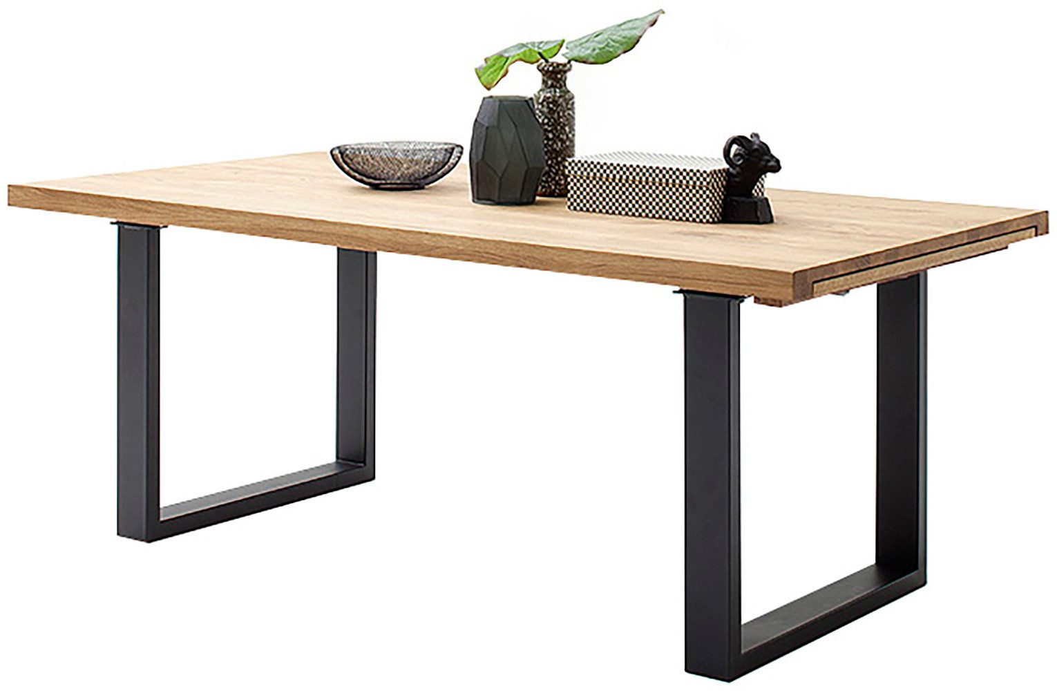 MCA furniture Kulissen-Esstisch Dayton Esstisch Kufentisch, Synchronauszug,ausziehbar,eiche,massiv,extra lang,XXL,belastbar 50 kg