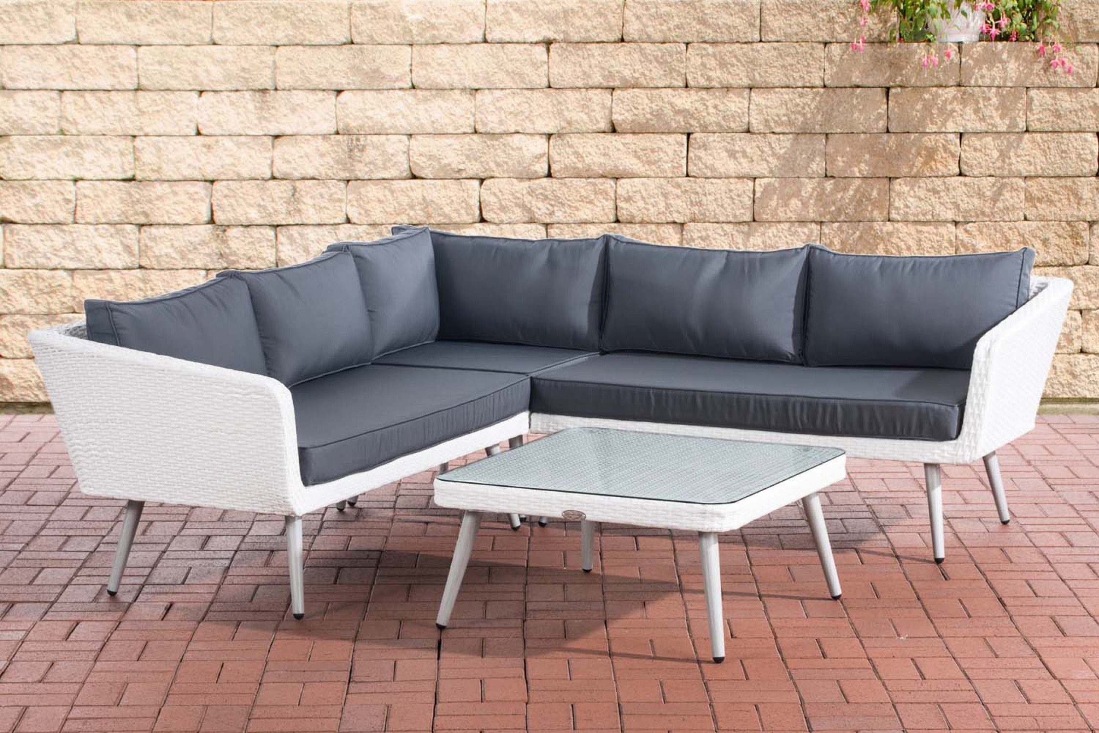 TPFGarden GartenloungeSet Scarlett EckGarnitur Flachrattan für