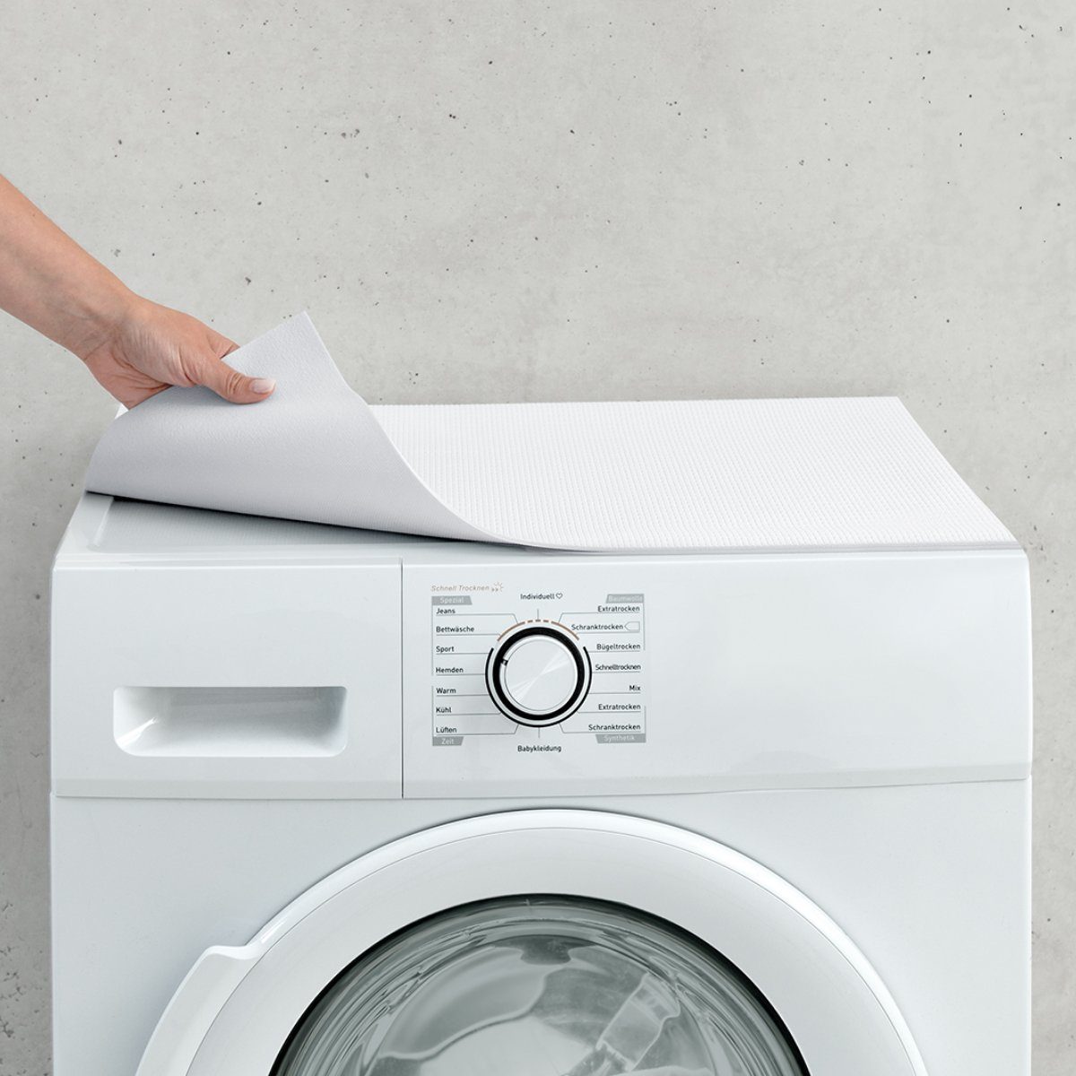 matches21 HOME & HOBBY Antirutschmatte Waschmaschinenauflage rutschfest zuschneidbar weiß 60 cm, Waschmaschinenabdeckung als Abdeckung für Waschmaschine und Trockner