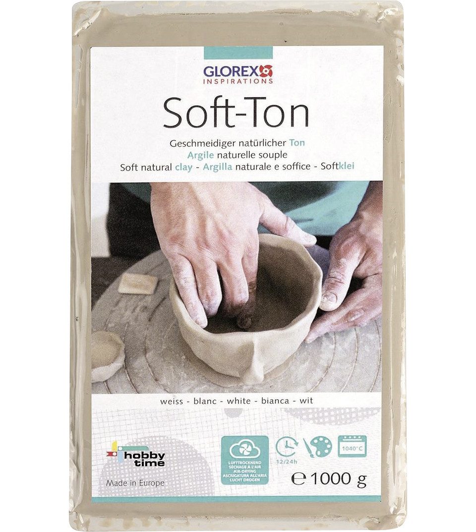 Glorex Bastelnaturmaterial Glorex Soft-Ton weiß 1000 g