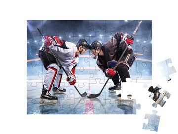 puzzleYOU Puzzle Eishockeyspieler, voll konzentriert, 48 Puzzleteile, puzzleYOU-Kollektionen Sport, Menschen, Eishockey