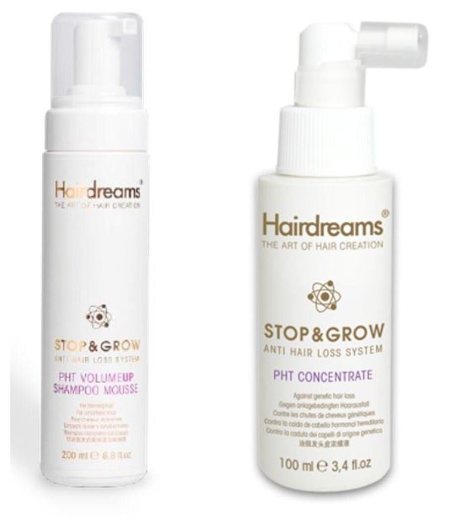 Hairdreams Haarpflege-Set Hairdreams Stop & Grow pht, Set, 2-tlg., Volumeup Shampoo Mousse + pht Concentrate, Haarausfall, Haarwachtum