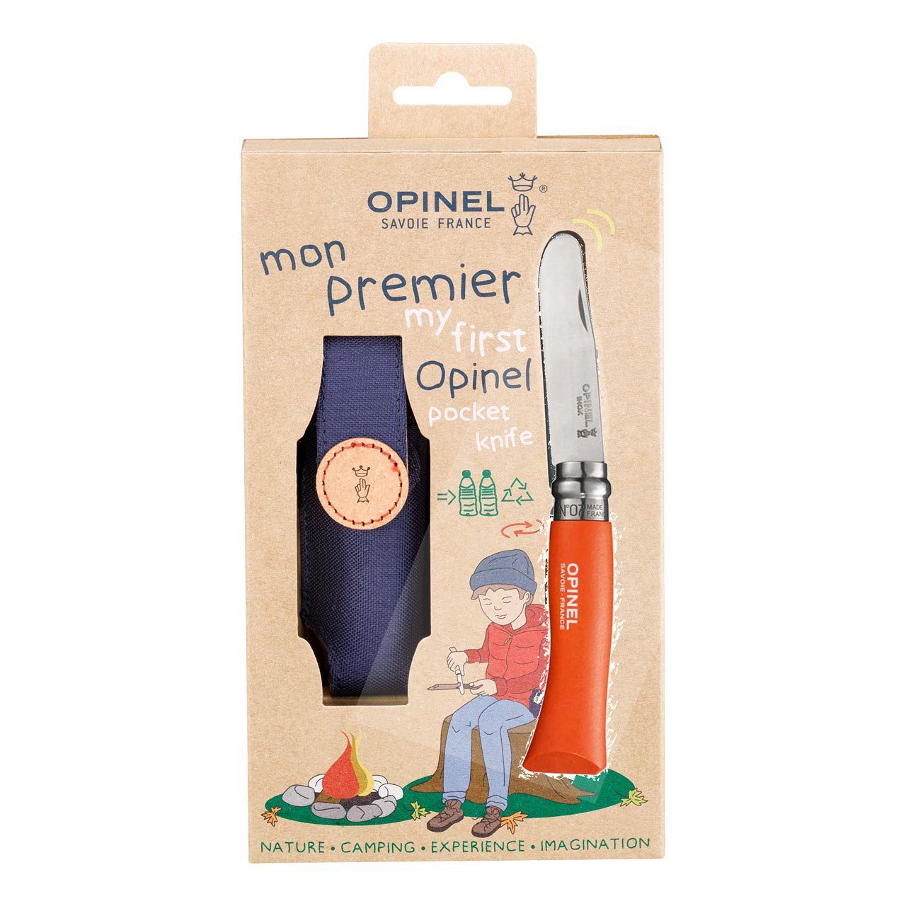 Opinel Taschenmesser Opinel No 7, Kindermesser, rostfrei, Buchenholz, Etui