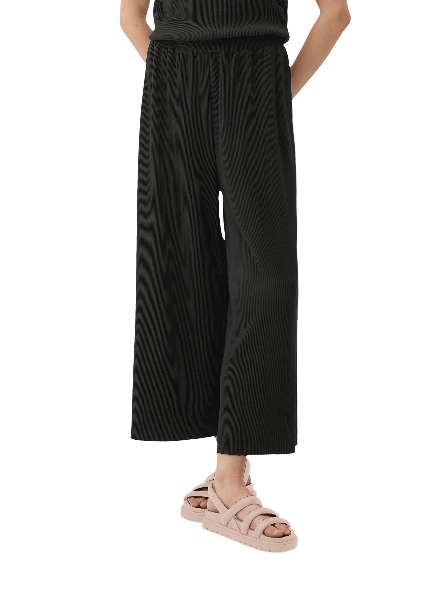 mit GREY/BLACK Culotte s.Oliver Plisséefalten 9999 Regular: Culotte