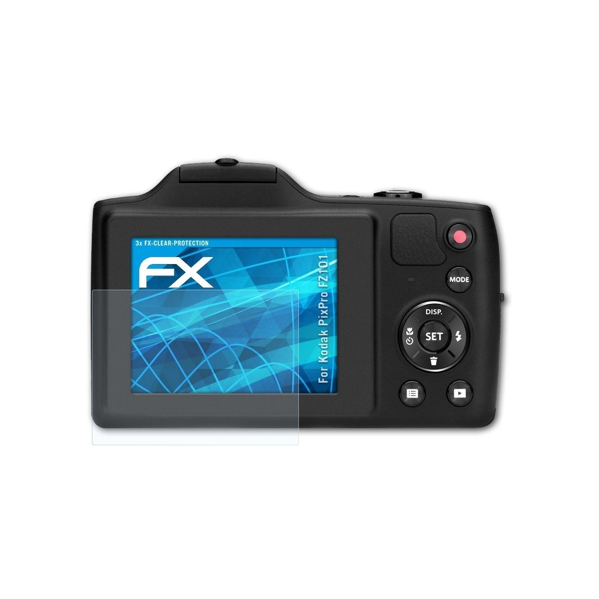 atFoliX Schutzfolie Displayschutz für Kodak PixPro FZ101, (3 Folien), Ultraklar und hartbeschichtet