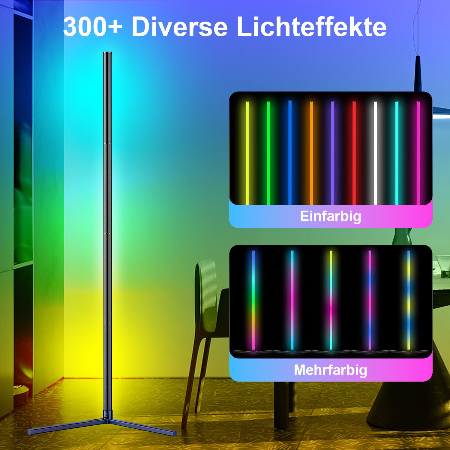 LMaxhome LED Stehlampe Smart RGB Stehleuchte Eckleuchte Musik Sync App Fern günstig online kaufen