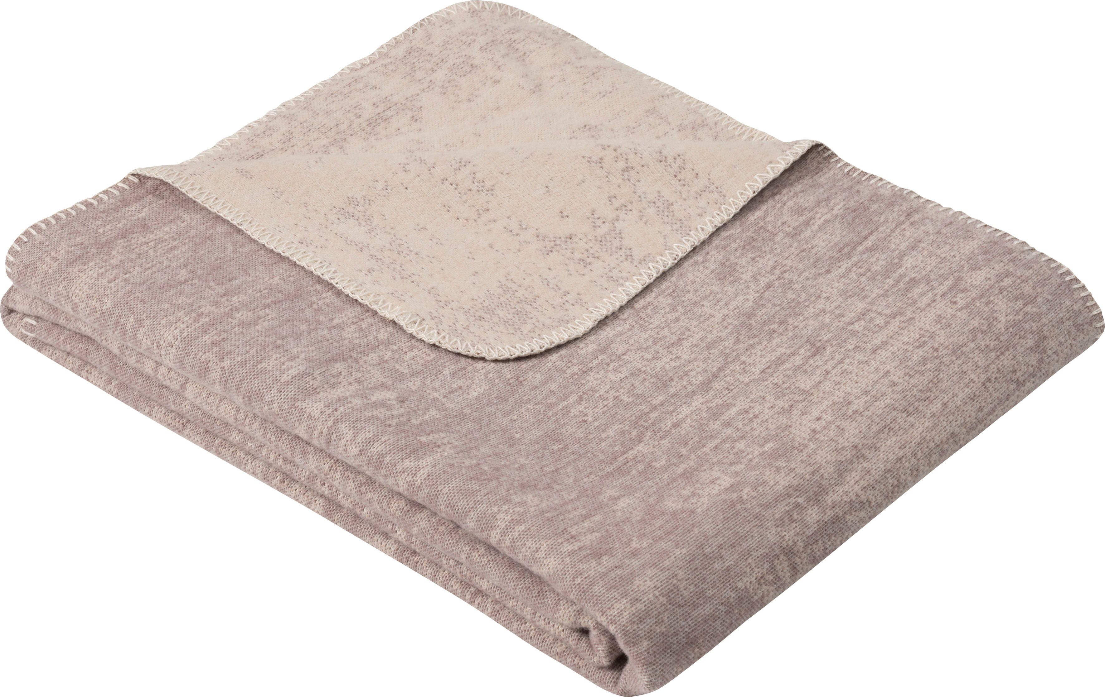 Wolldecke Jacquard Decke Rom, IBENA, nachhaltig aus Bio-Baumwolle,  Kuscheldecke