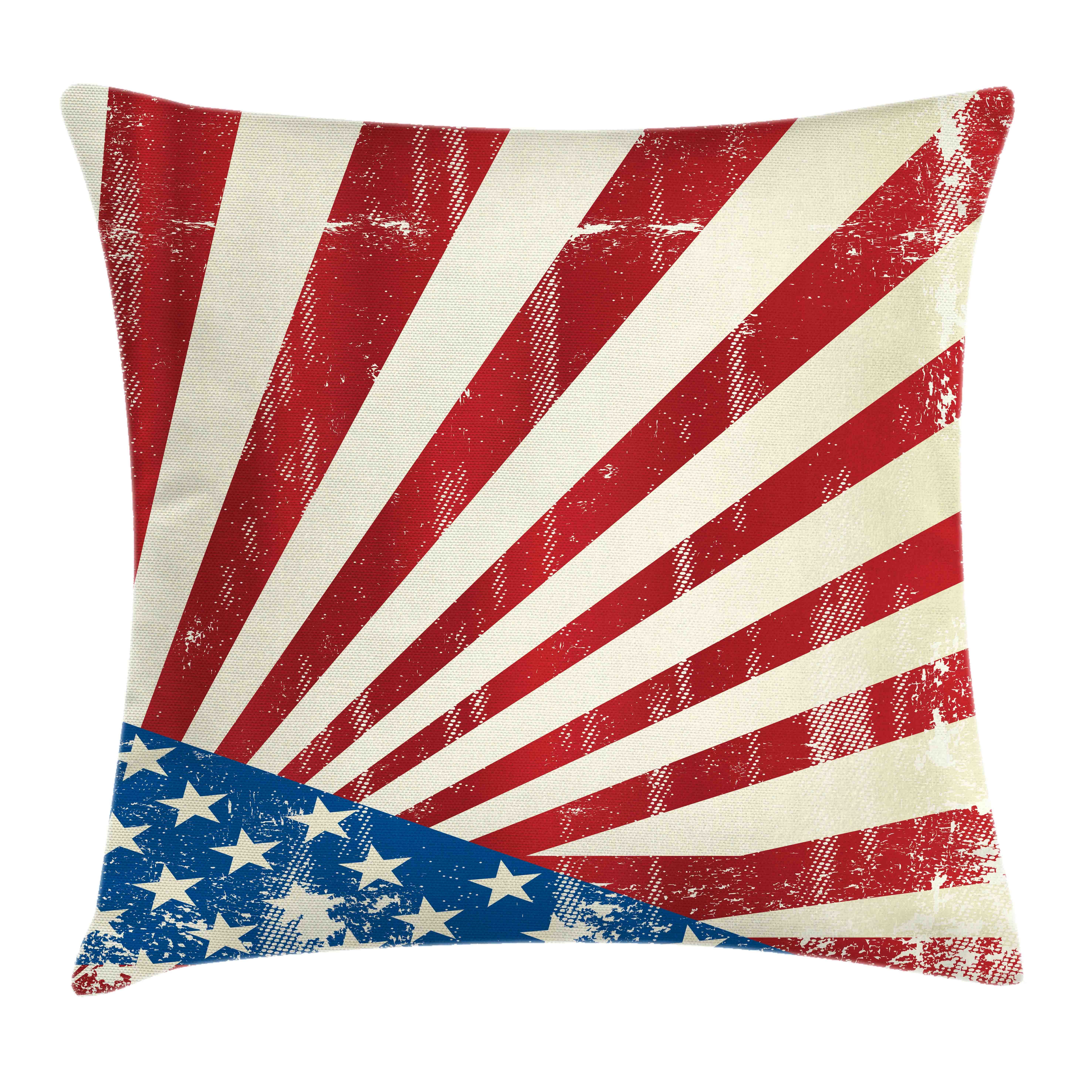 Waschbar Distressed Old Reißverschluss Beidseitiger Bild amerikanisch Flag Kissenhülle mit Klaren Kissenbezüge mit (1 Druck, Farbfesten Abakuhaus Stück), Farben