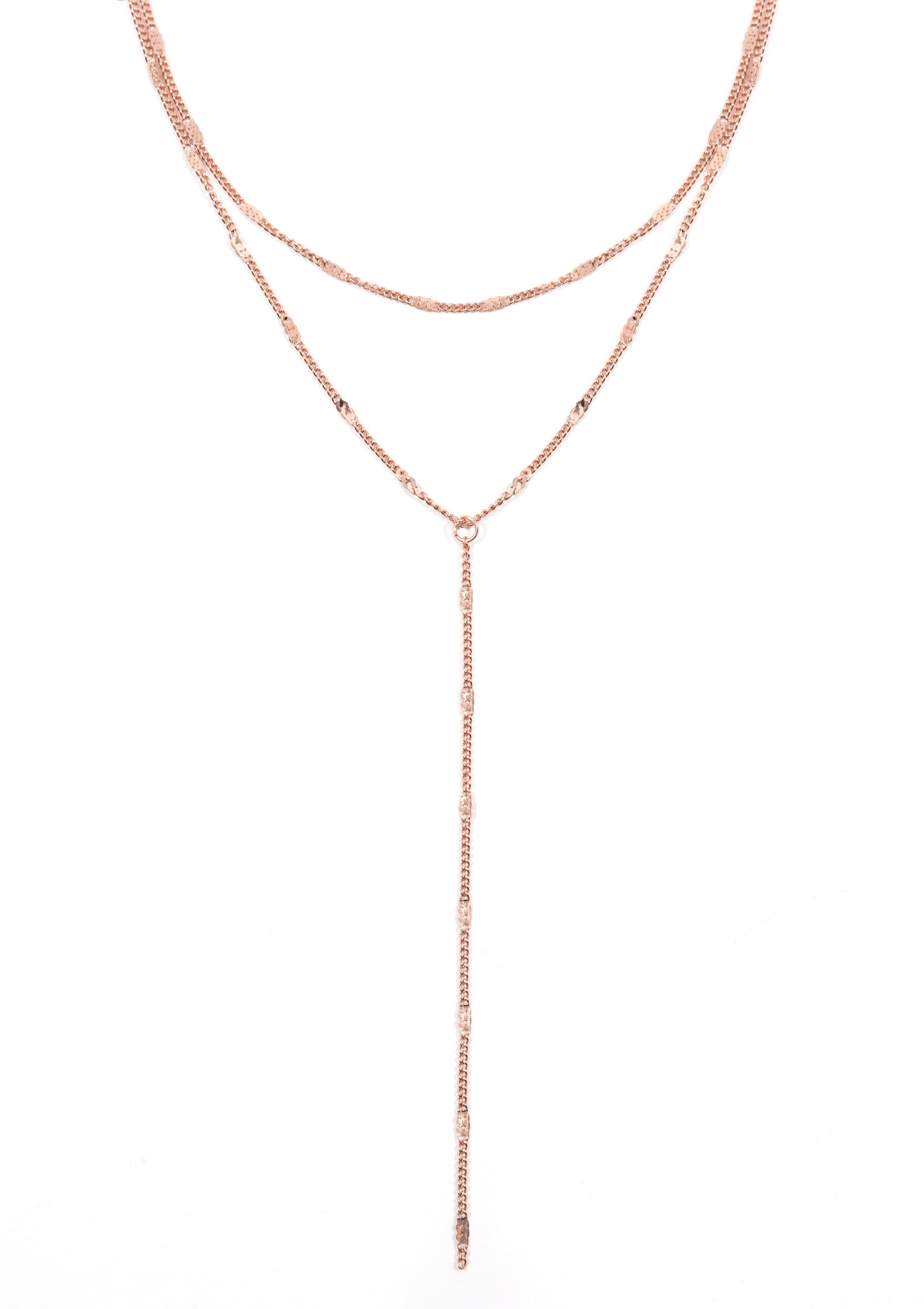 Hey Happiness Y-Kette Zweireihiges Collier, Elegante Layer Kette Damen Edel günstig online kaufen